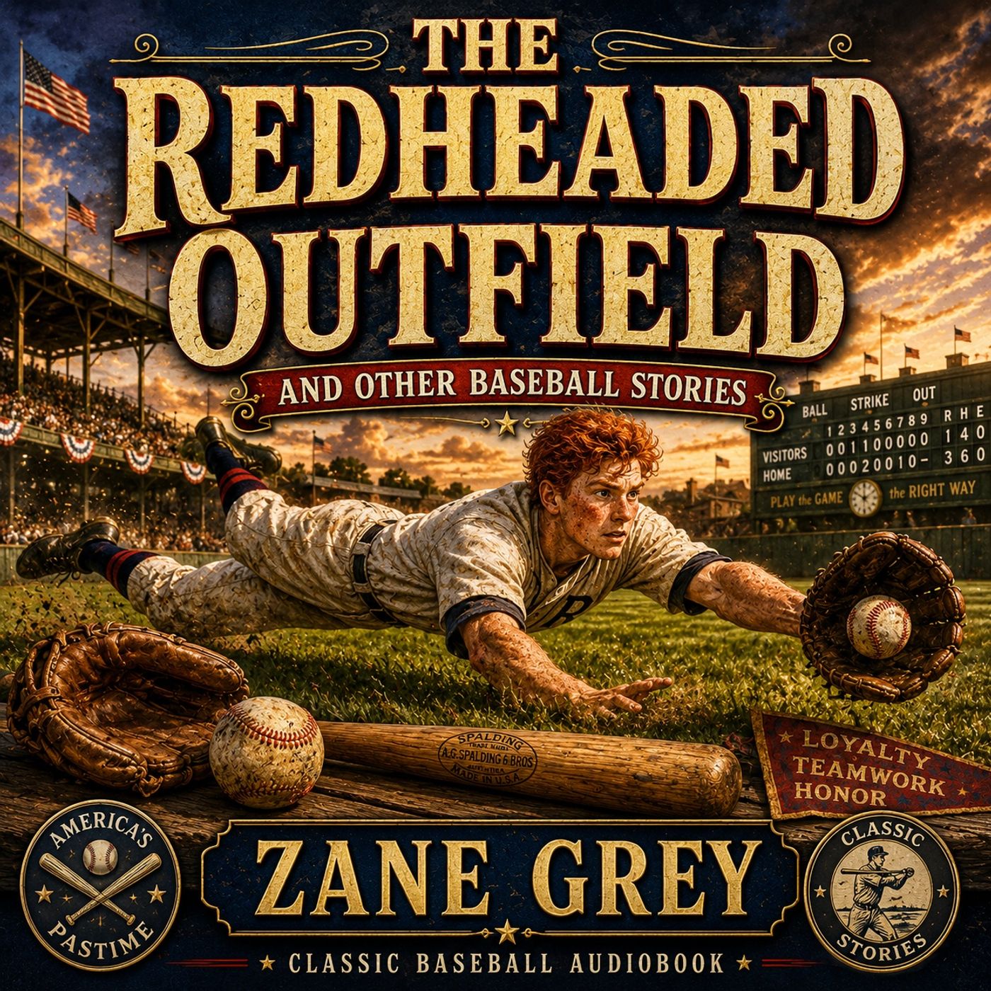The Redheaded Outfield and Other Baseball Stories by Zane Grey | Classic Baseball Fiction & Americana (Audiobook)