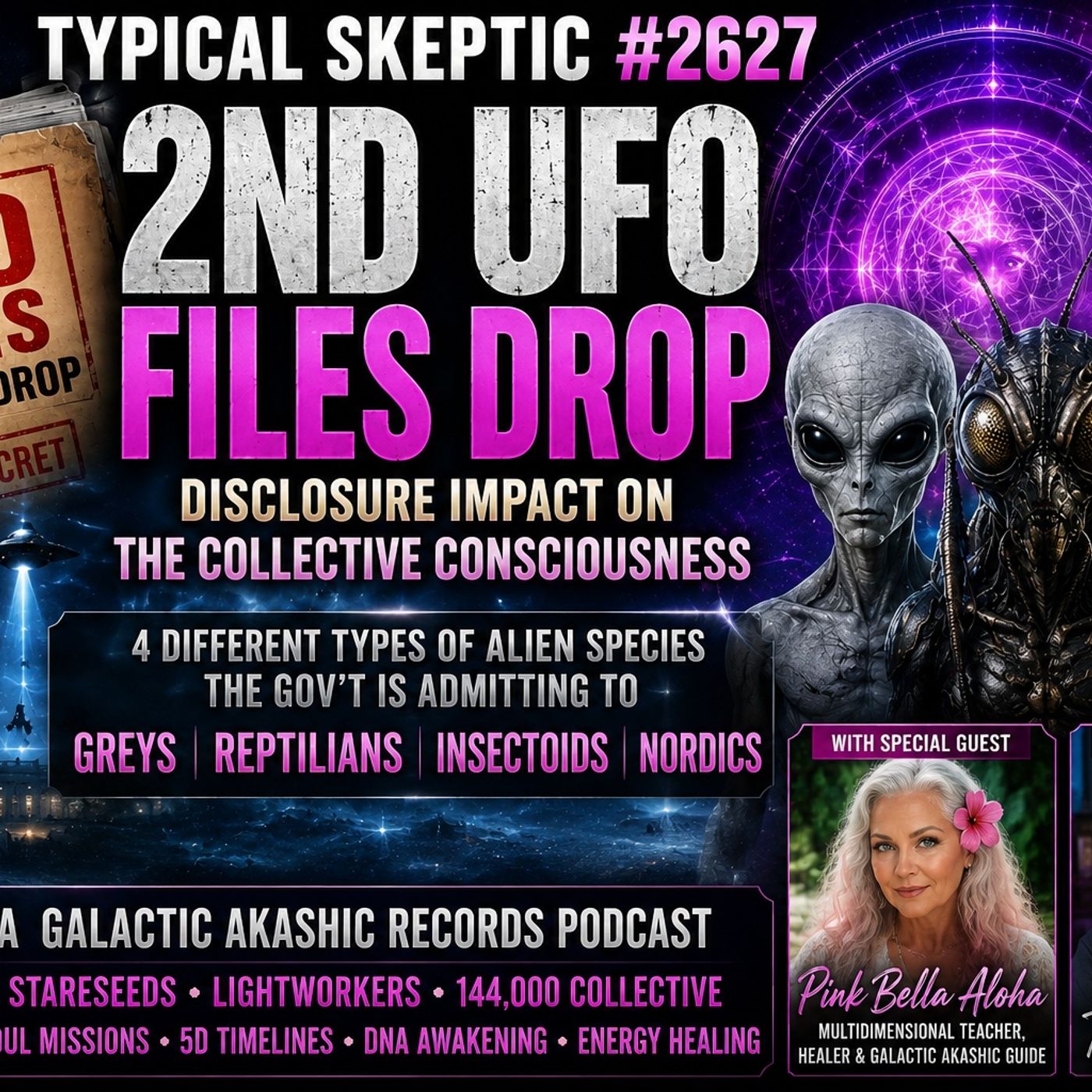 UFO Files, Disclosure Impact, Alien Races - Pink Bella Aloha - Typical Skeptic # 2627