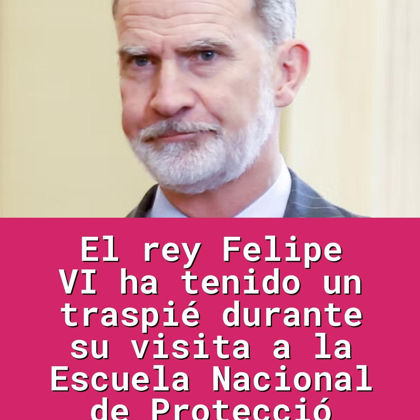 El rey Felipe VI ha tenido un traspié durante su visita a la Escuela Nacional de Protecció