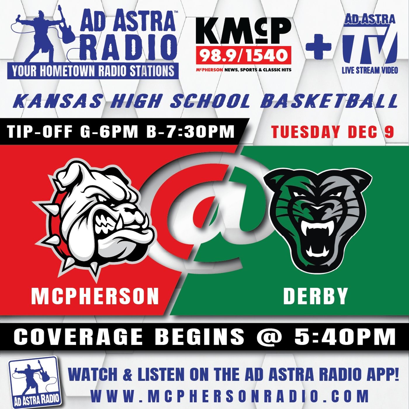 McPherson Bullpups at Derby Panthers High School Basketball (December 9, 2025) episode artwork