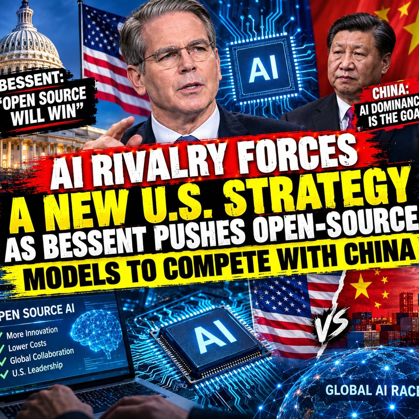 AI Rivalry Forces a New U.S. Strategy as Bessent Pushes Open-Source Models to Compete With China episode artwork