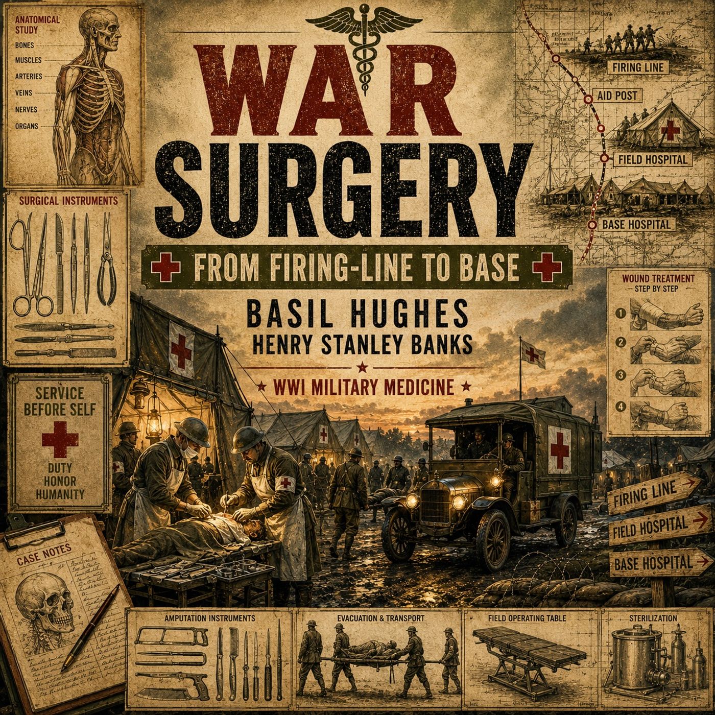 War Surgery: From Firing Line to Base by Basil Hughes | WWI Military Medicine & Surgery Part 1