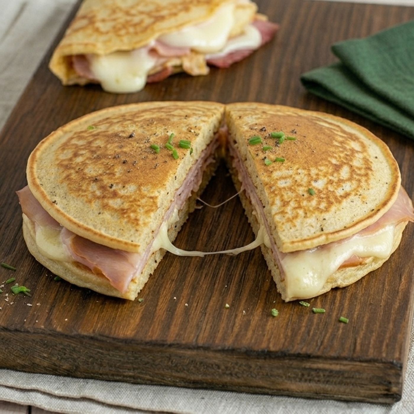 Pancake salati prosciutto e formaggio: la ricetta salvacena soffice e filante