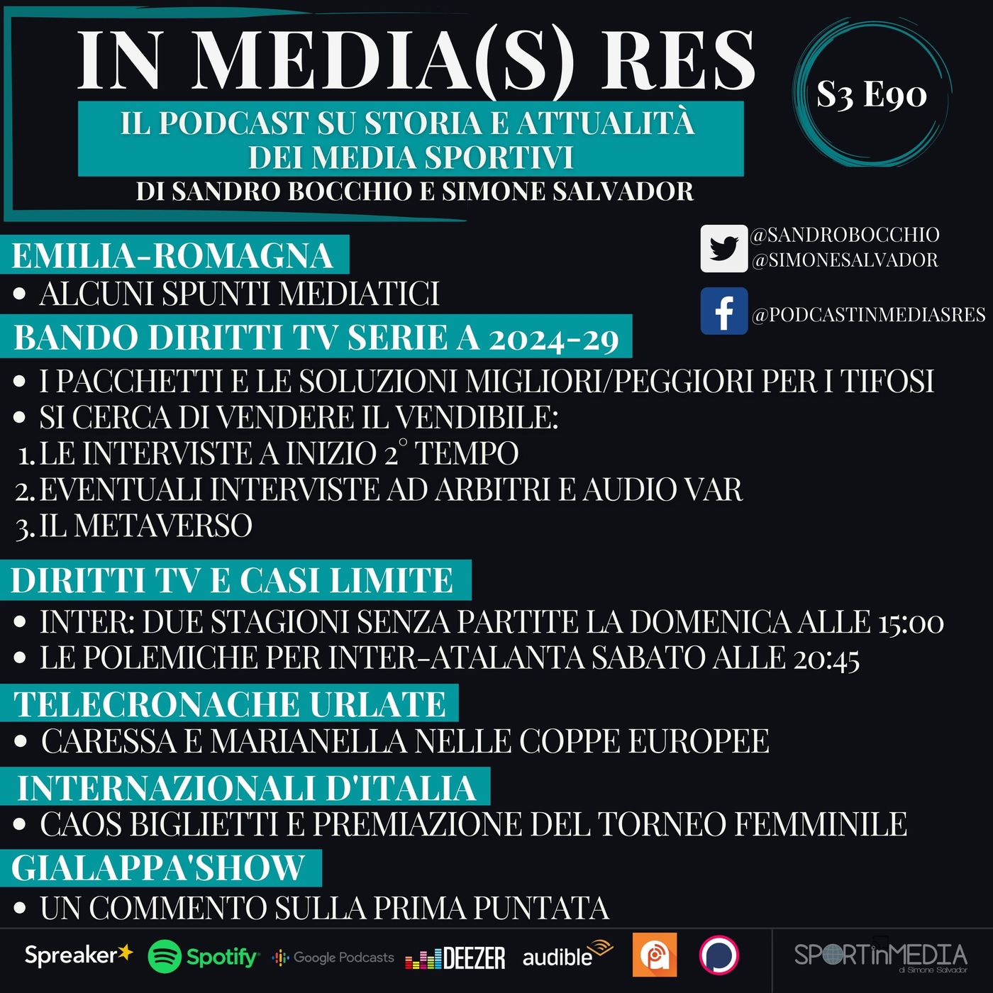 S3 E90 | Diritti Tv Serie A 2024-29: pacchetti e opzioni (interviste 2°T, audio VAR, arbitri, Metaverso). Telecronache + Gialappa'show episode artwork