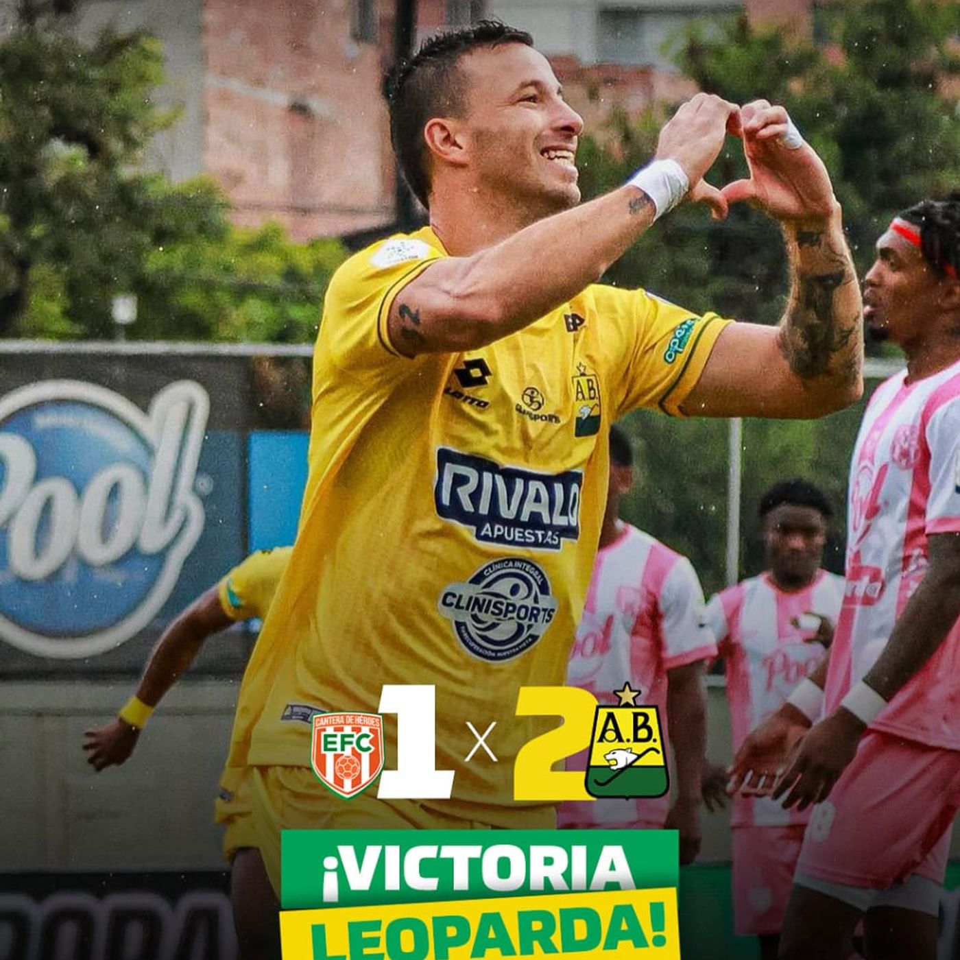 Corazón leopardo. Triunfo reconfortante en Envigado, 2-1.