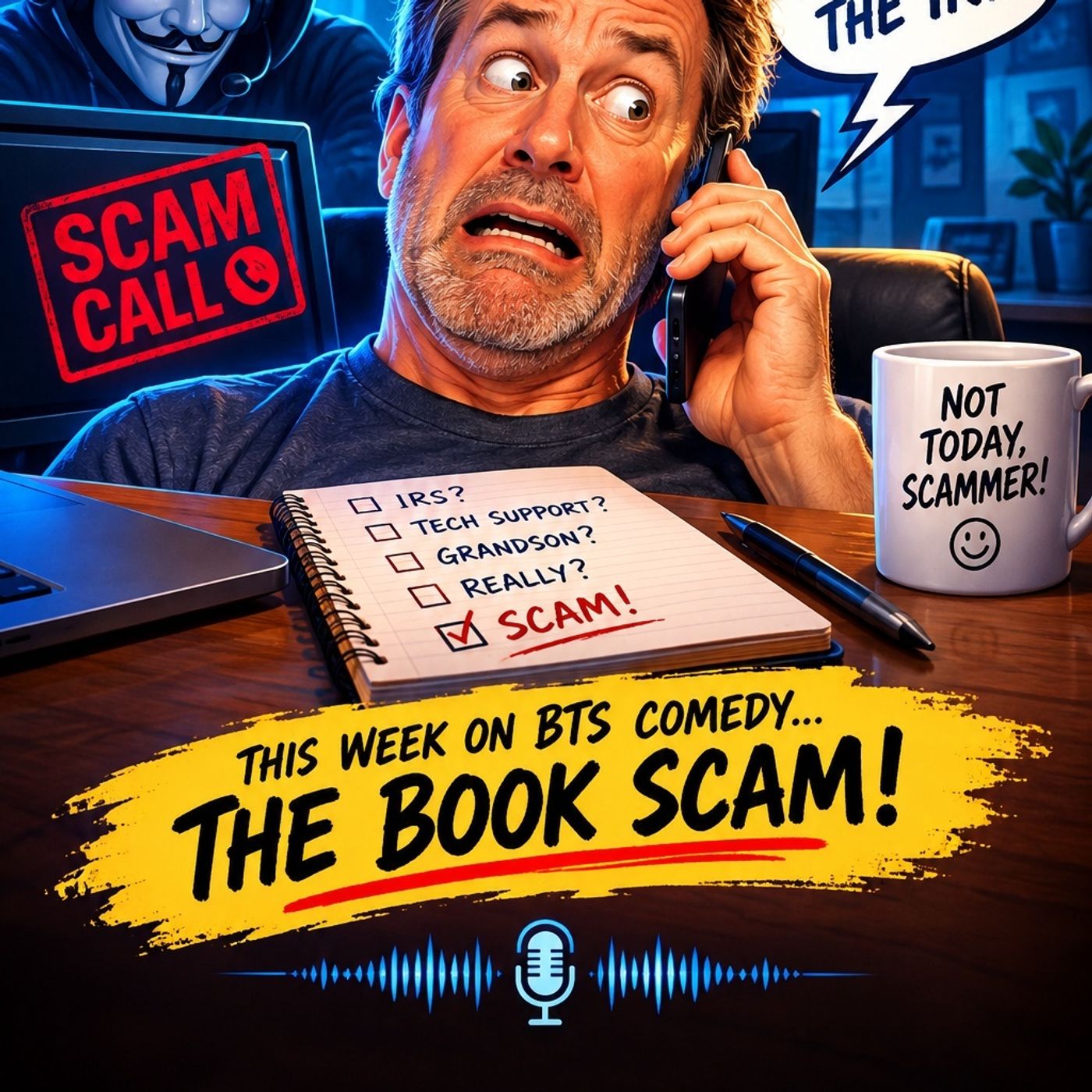 BTS Comedy_Book Scam_Sept 2026 episode artwork