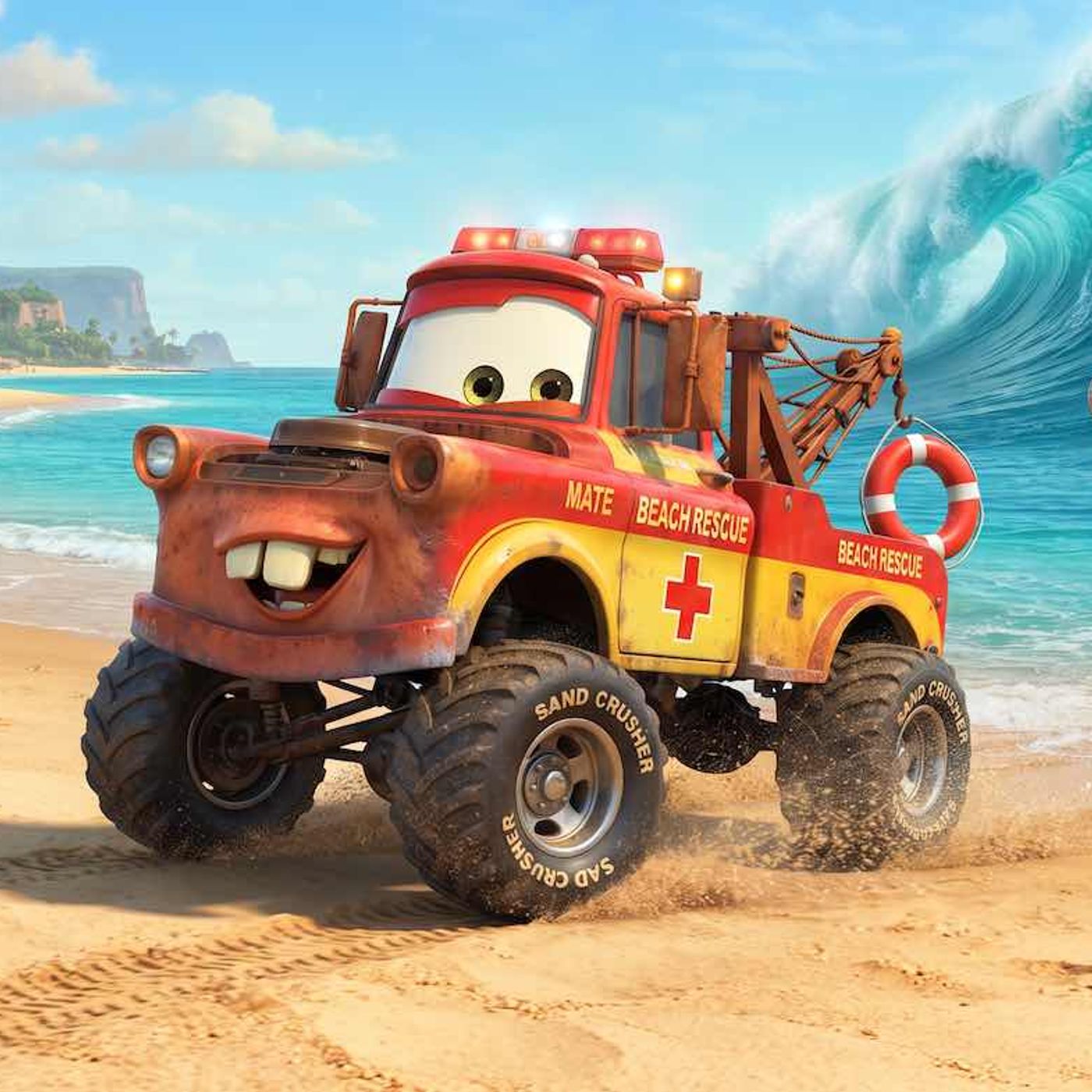 MATE 🚗 el valiente socorrista de la Playa🏖️ Cuento de Cars