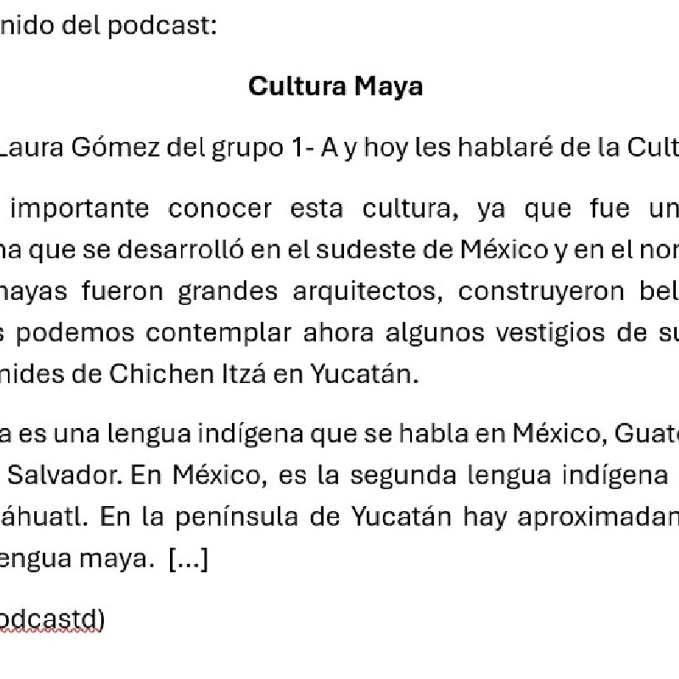 Cultura maya episode artwork