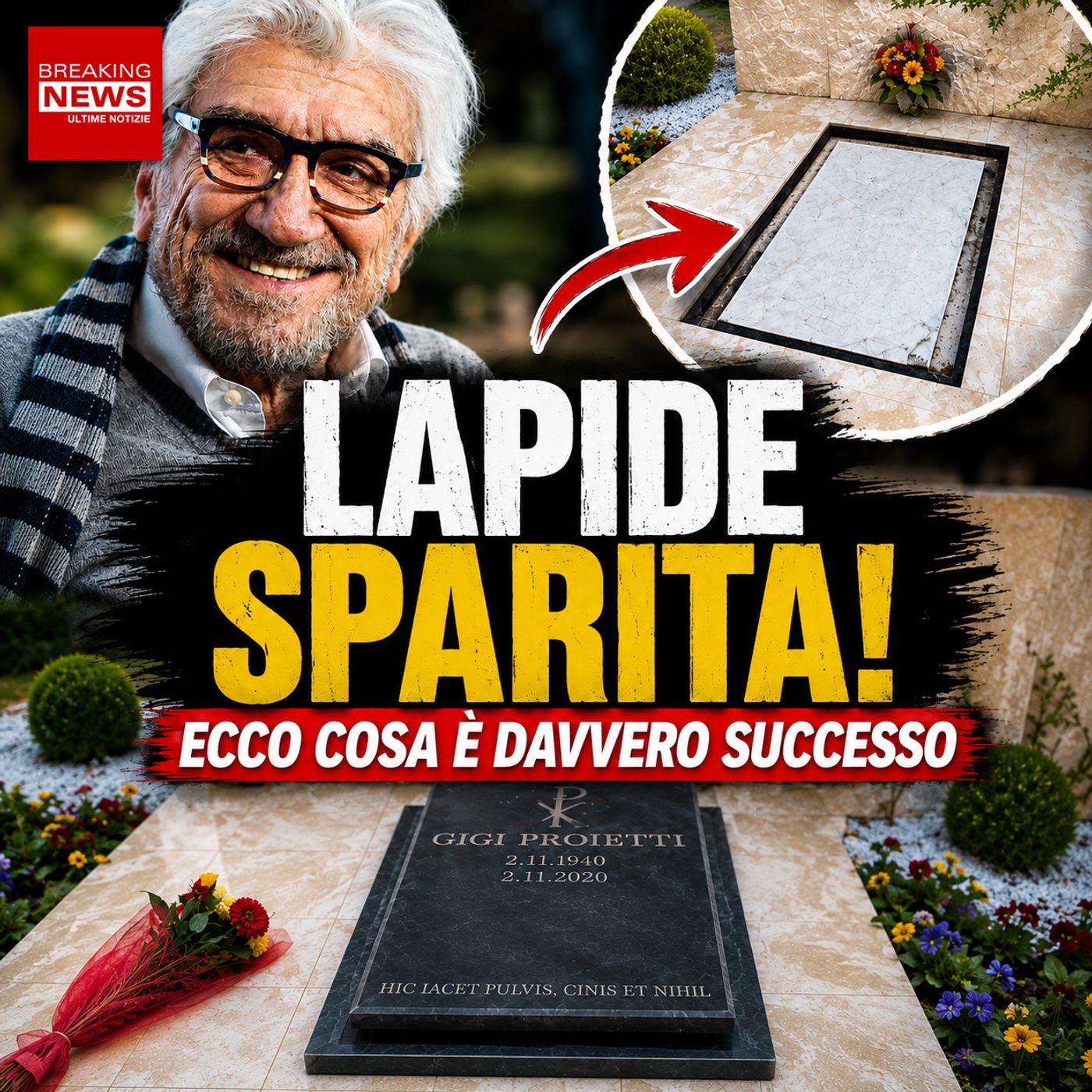 Gigi Proietti, sparisce la lapide dal Verano: il dettaglio che nessuno conosceva