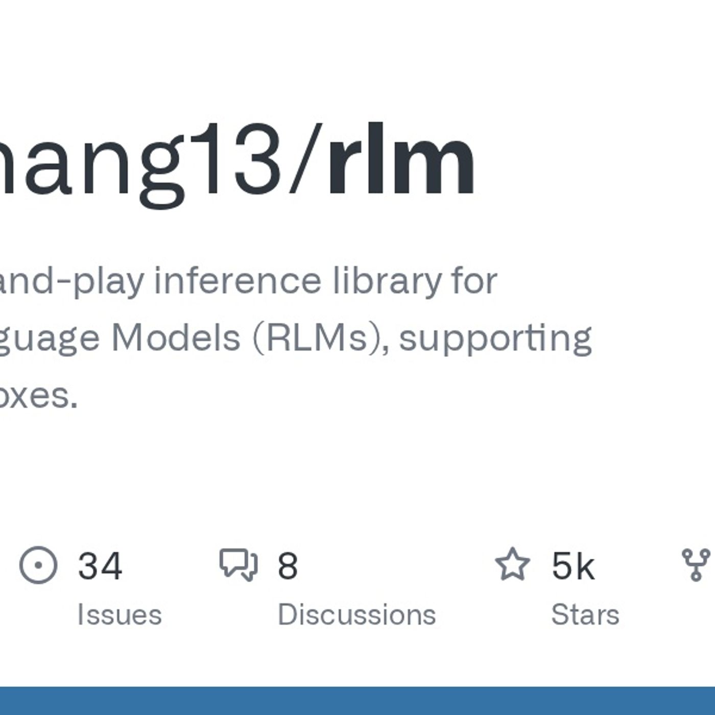 GitHub - alexzhang13/rlm: General plug-and-play inference library for Recursive Language Models (RLMs), supporting various sandboxes. episode artwork