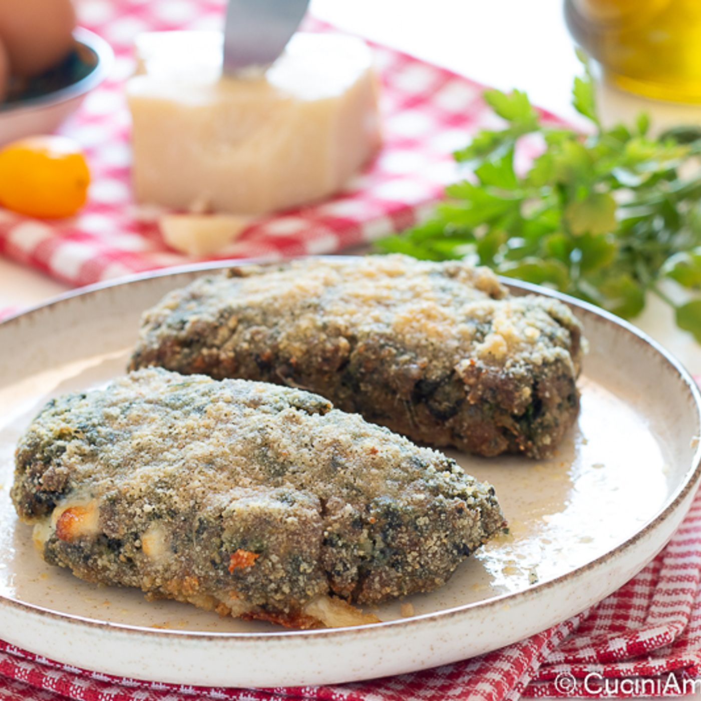 Panzerotti di carne con spinaci