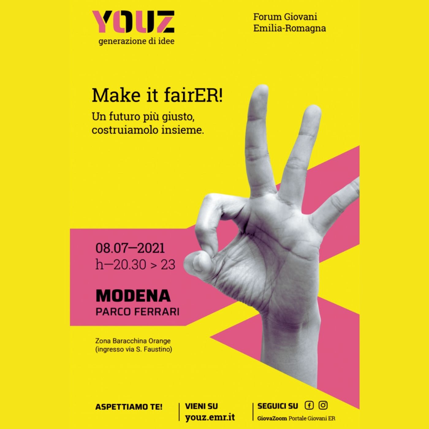 Spot YOUZ - Generazione Di Idee - Forum Giovani ER -  Giovedì 8 Luglio Modena - Parco Ferrari episode artwork