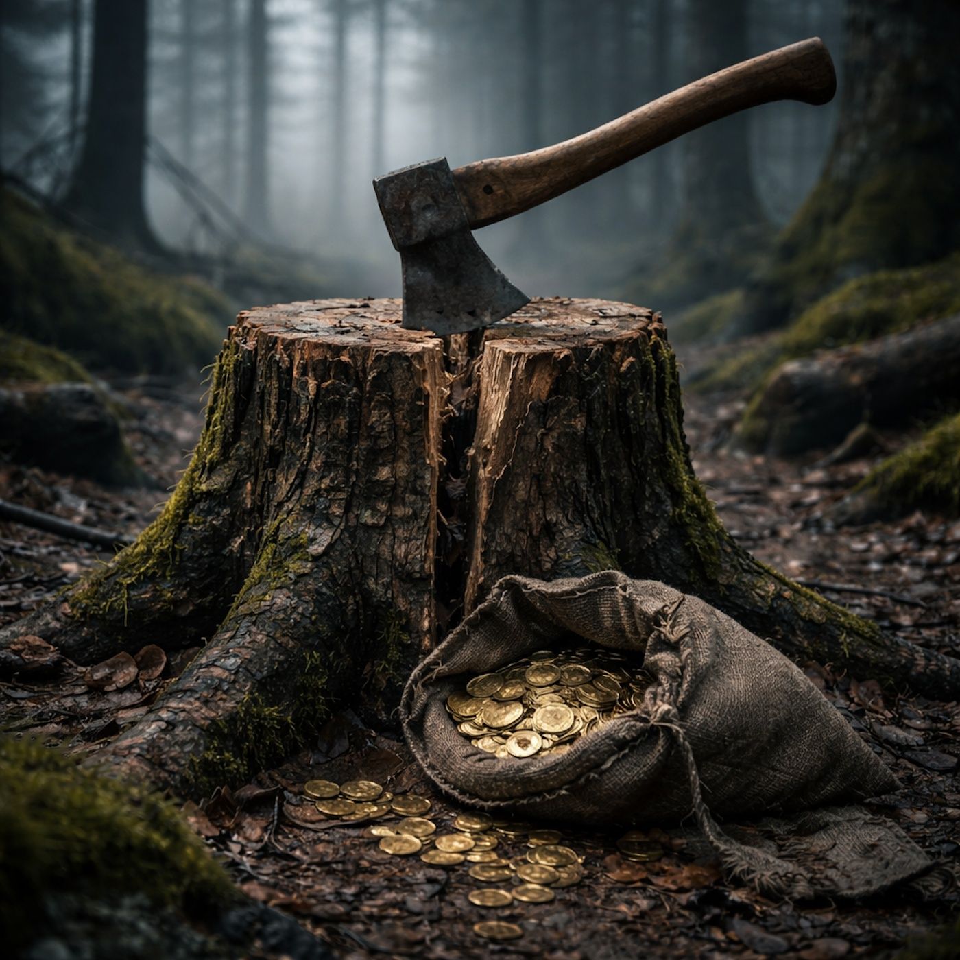 Tree stump splits under axe episode artwork