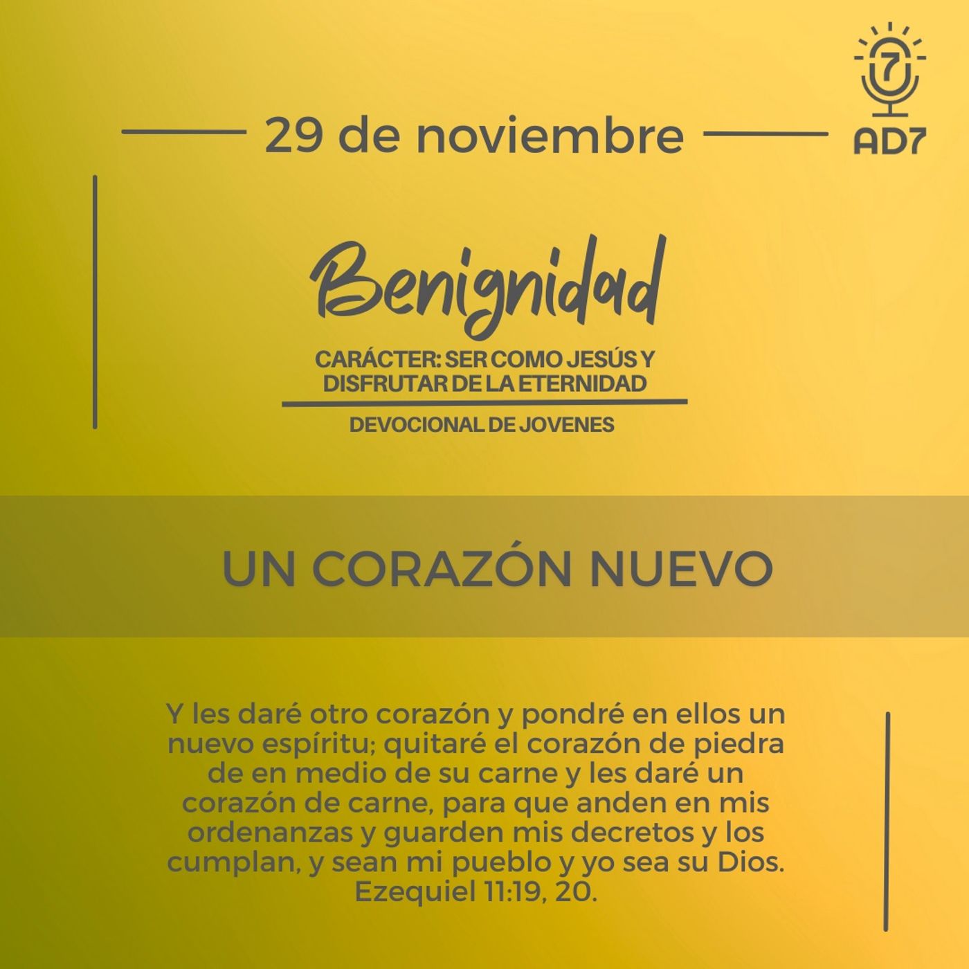 Un corazón nuevo | Devocional de Jóvenes | 29 de noviembre 2023