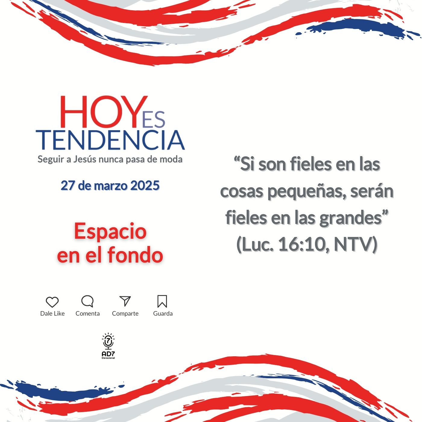 Espacio en el fondo ~ Devocional de Jóvenes ~ 27 de marzo 2025