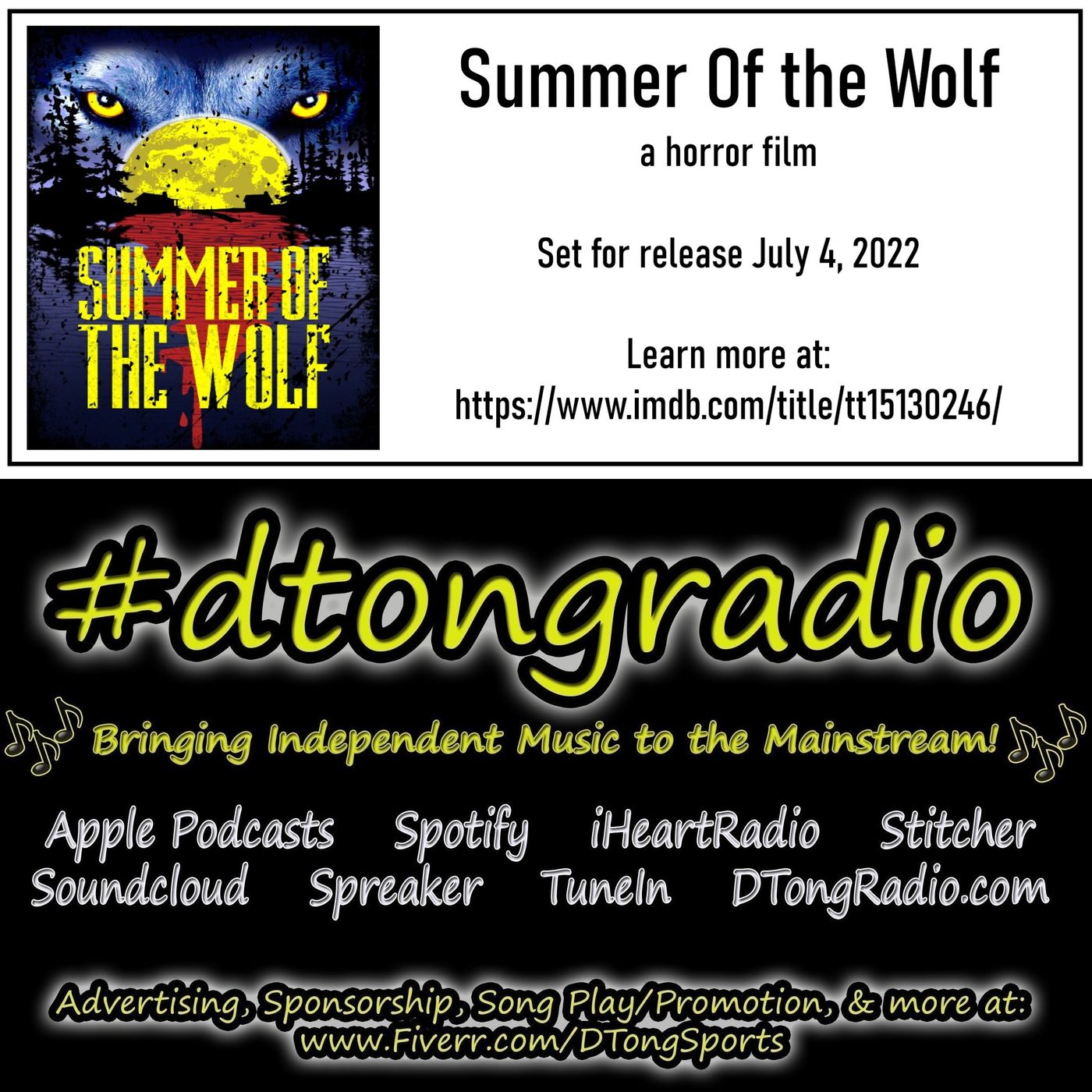 Mid-Week Indie Music Playlist - Powered by 'The Summer Of The Wolf' a horror film episode artwork