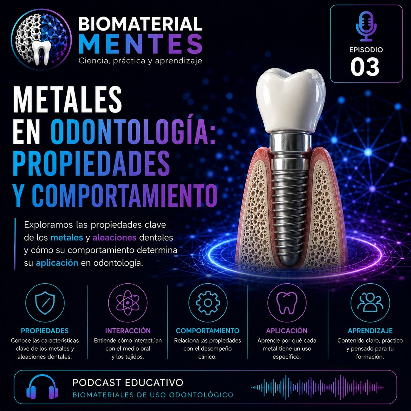 ⚙️🦷 EP. 03 | Propiedades de los metales en odontología 🔩🔬 episode artwork