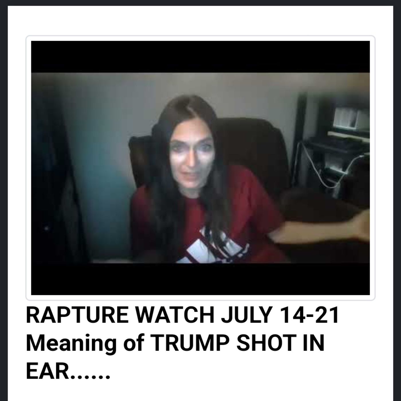RAPTURE WATCH JULY 14-21 Meaning of TRUMP SHOT IN EAR...... episode artwork