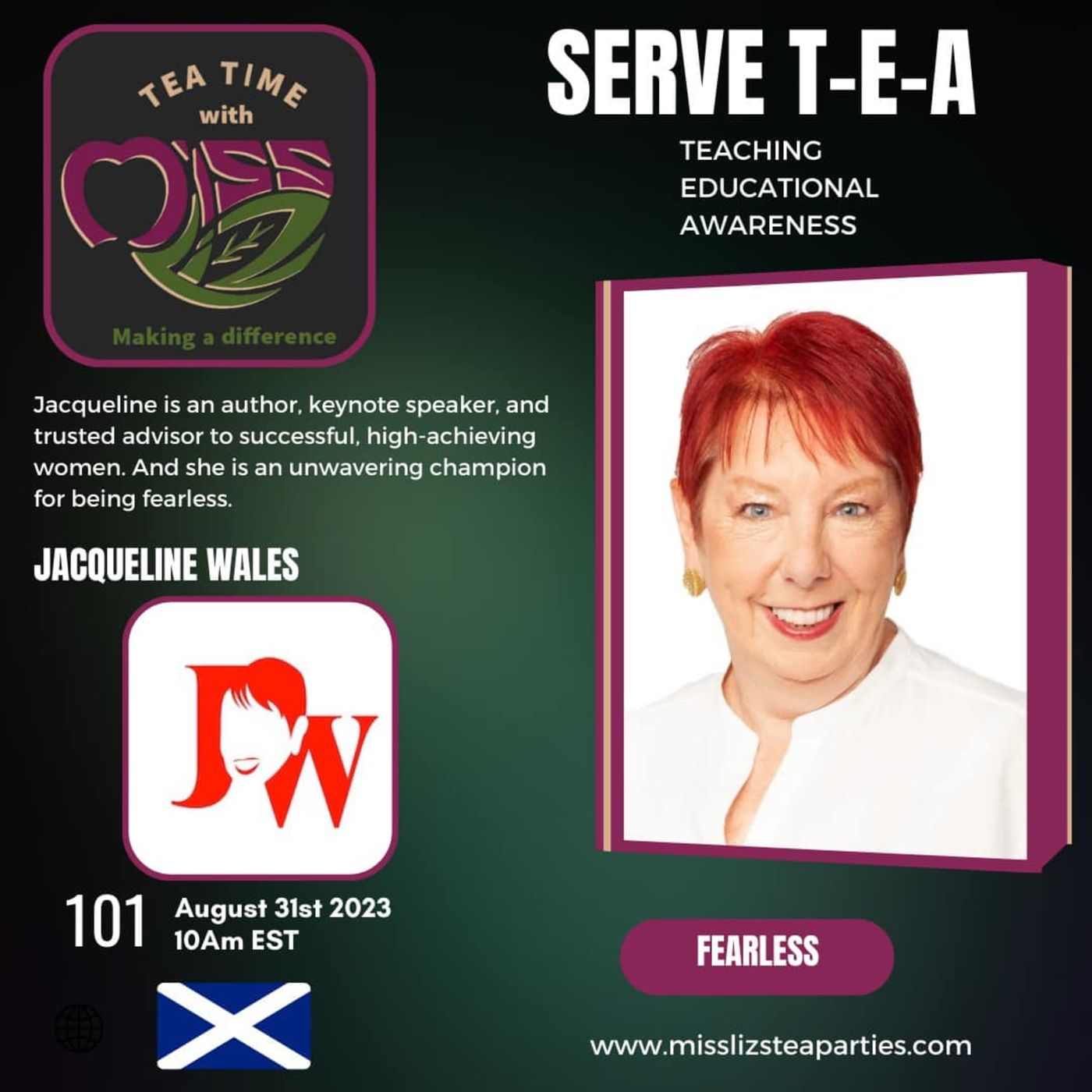 Teatime with Miss Liz T-E-A Open Discussion with Jacqueline Wales episode artwork