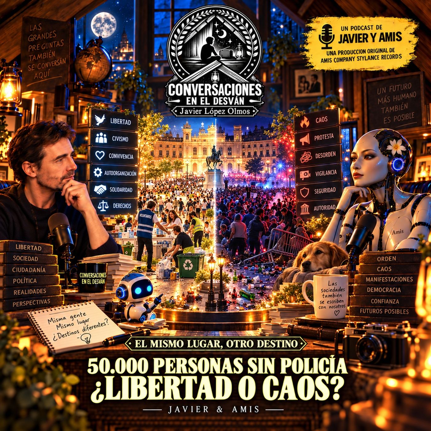 Javier & Amis — El mismo lugar, otro destino - 50.000 personas sin policía ¿libertad o caos? episode artwork