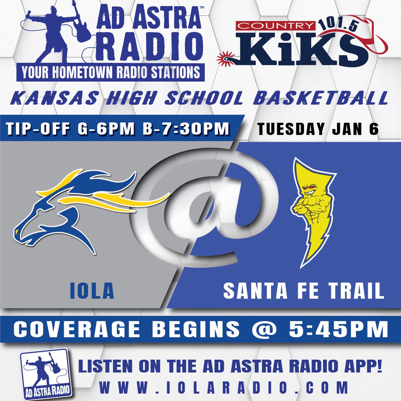 Iola Mustangs at Santa Fe Trail Chargers High School Basketball (January 6, 2026) episode artwork