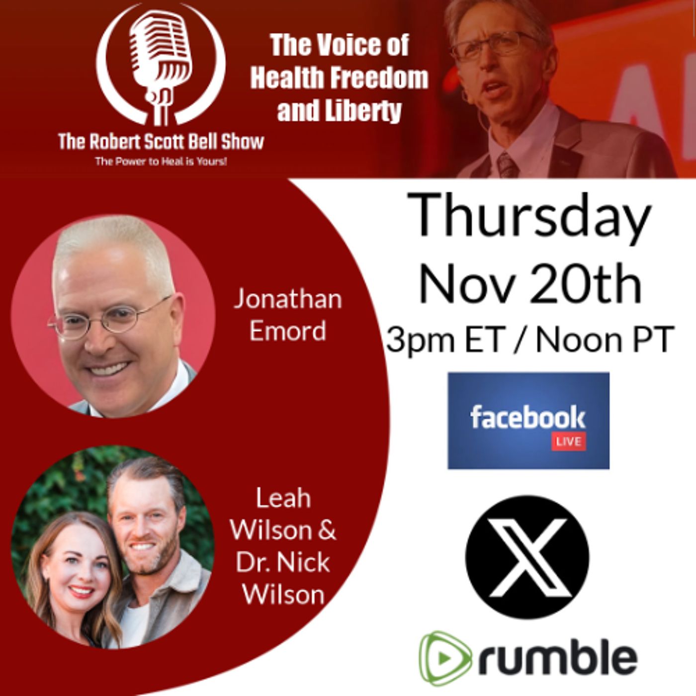 Jonathan Emord, Use MAHA or Lose, Dems Urge Military Disobedience, Leah & Nick Wilson, Stand for Health Freedom - The RSB Show 11-20-25 episode artwork