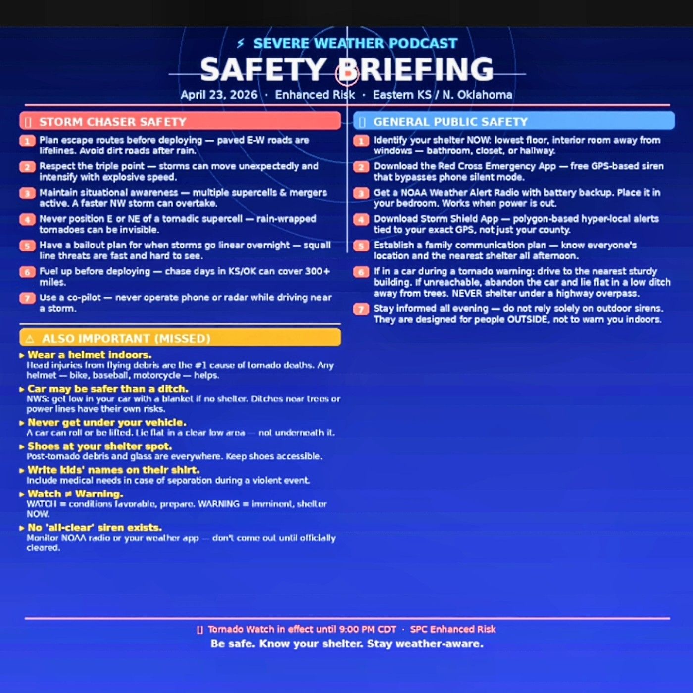 Tornado safety