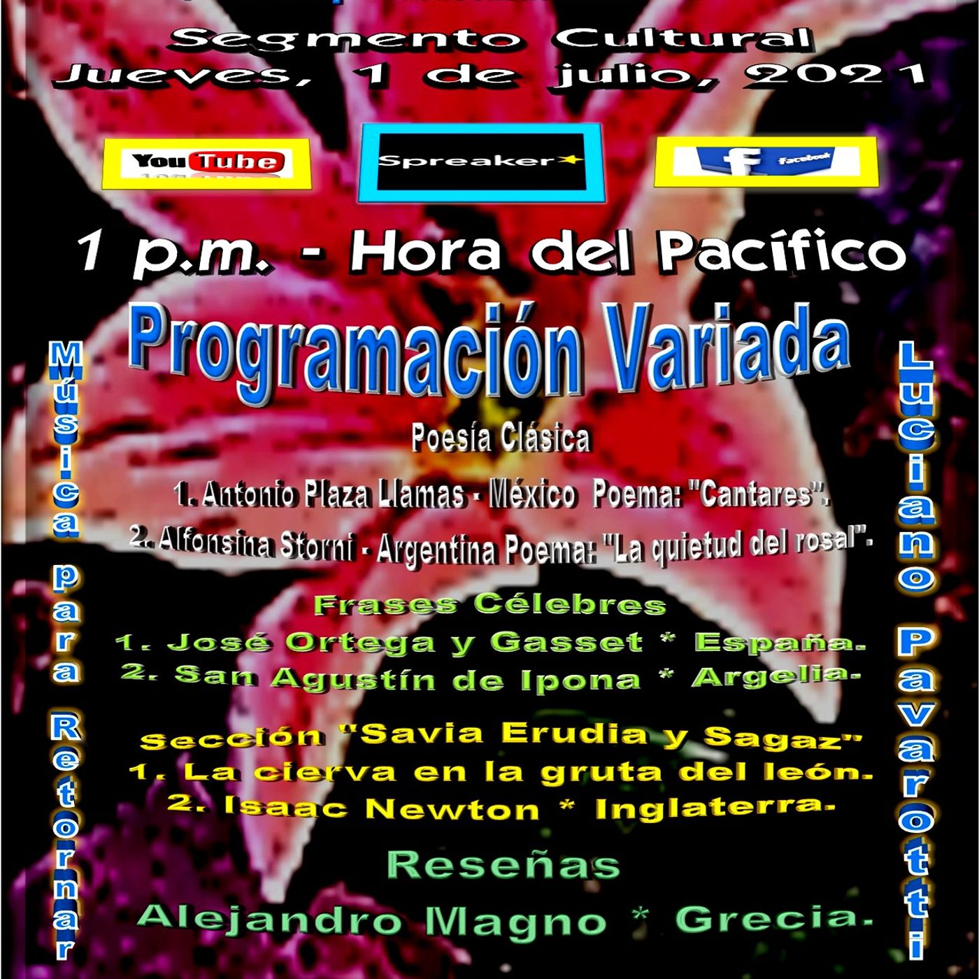 Programación Cultural y Literaria Variada - Interpretaciones musicales con Luciano Pavarotti * Italia episode artwork