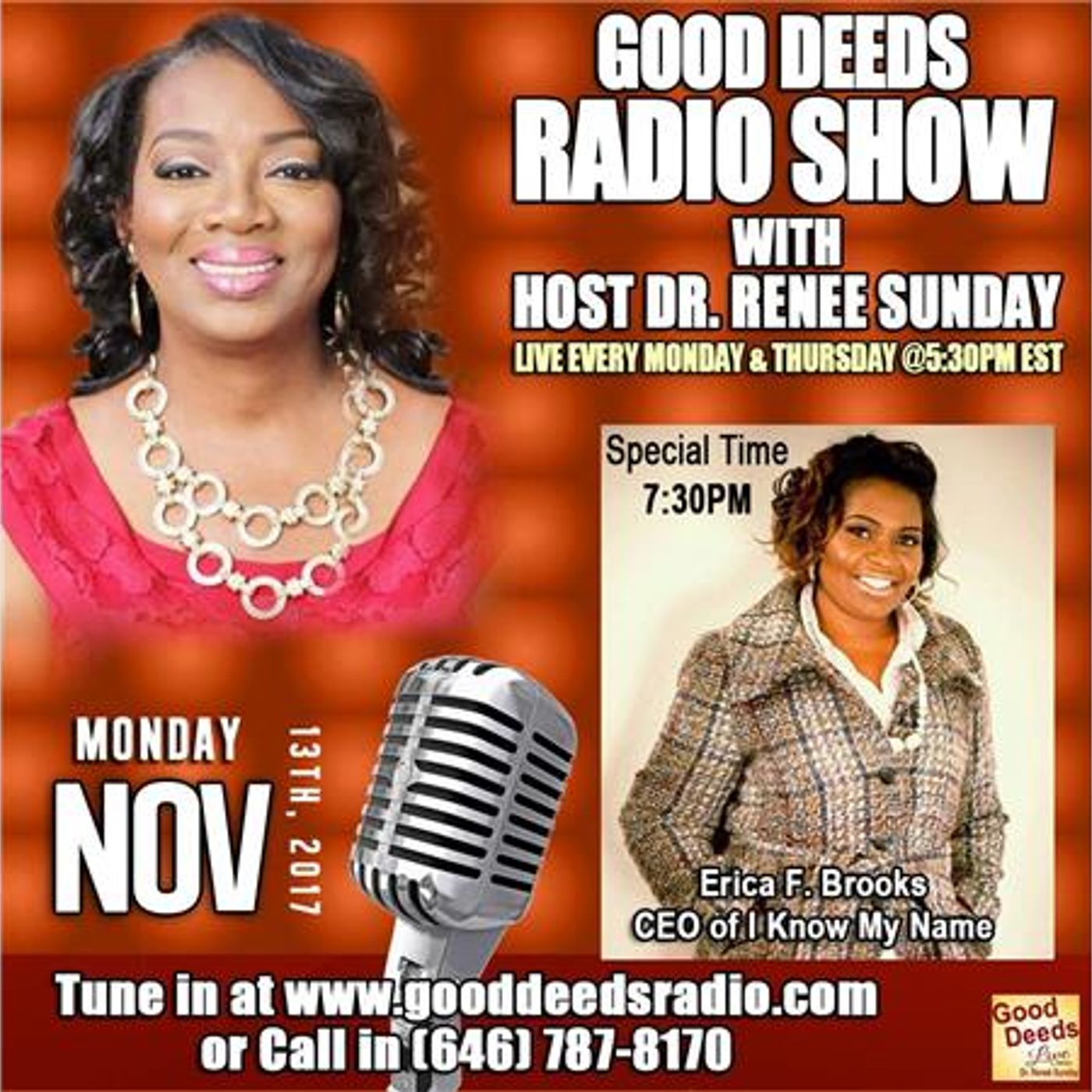 Host, Erica F. Brooks - CEO of I Know My Value on Good Deeds Radio Show episode artwork