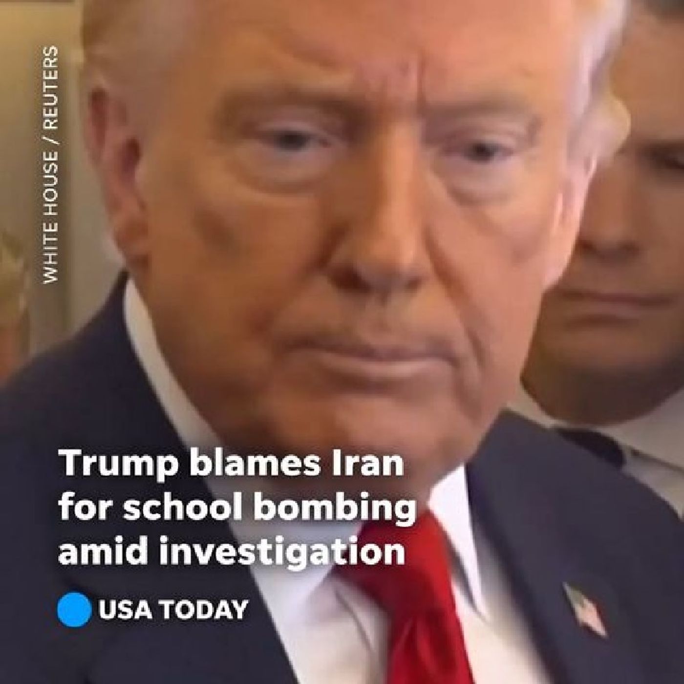 Although a U.S. investigation is underway, President Donald Trump is blaming Iran for the Feb. 28 bombing that Iranian officials say killed episode artwork