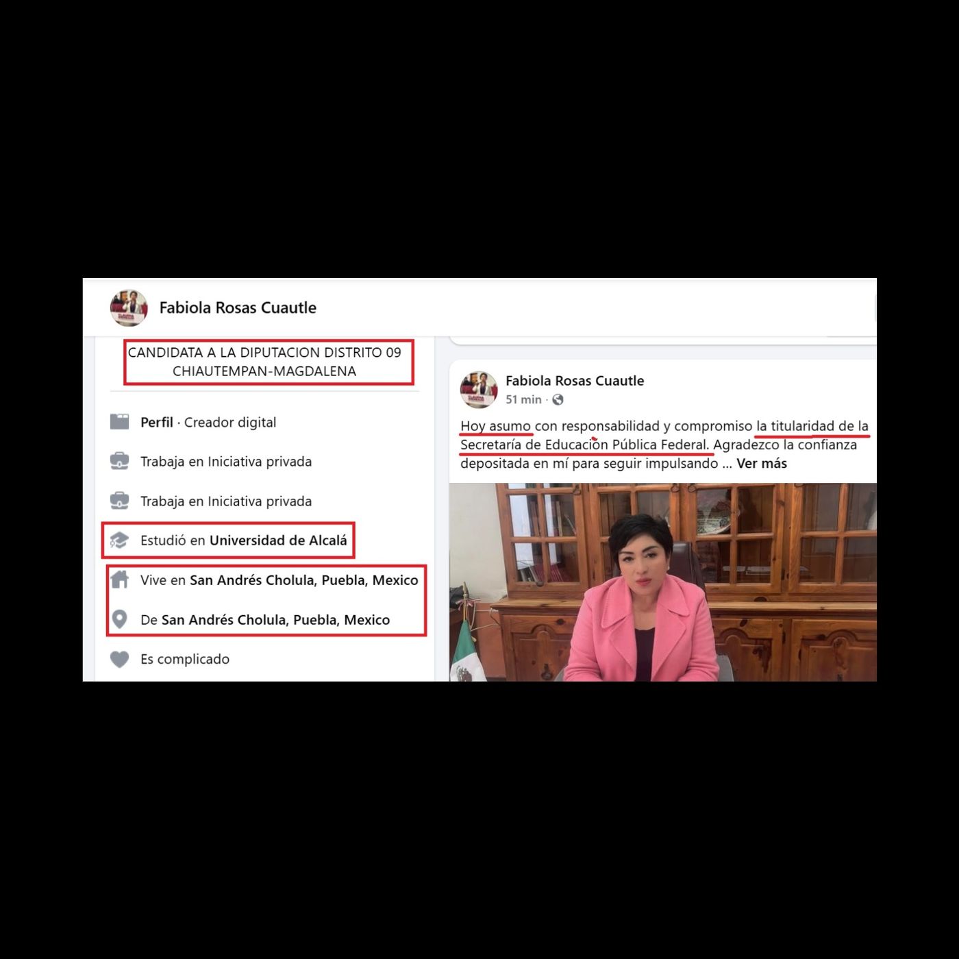 🎓 LA EXPRIÍSTA FABIOLA ROSAS “CONFUNDE” CARGO Y SE ASUME COMO TITULAR DE LA SEP FEDERAL 😳  📚 PRESUME MAESTRÍA QUE NO APARECE EN EL REGISTRO