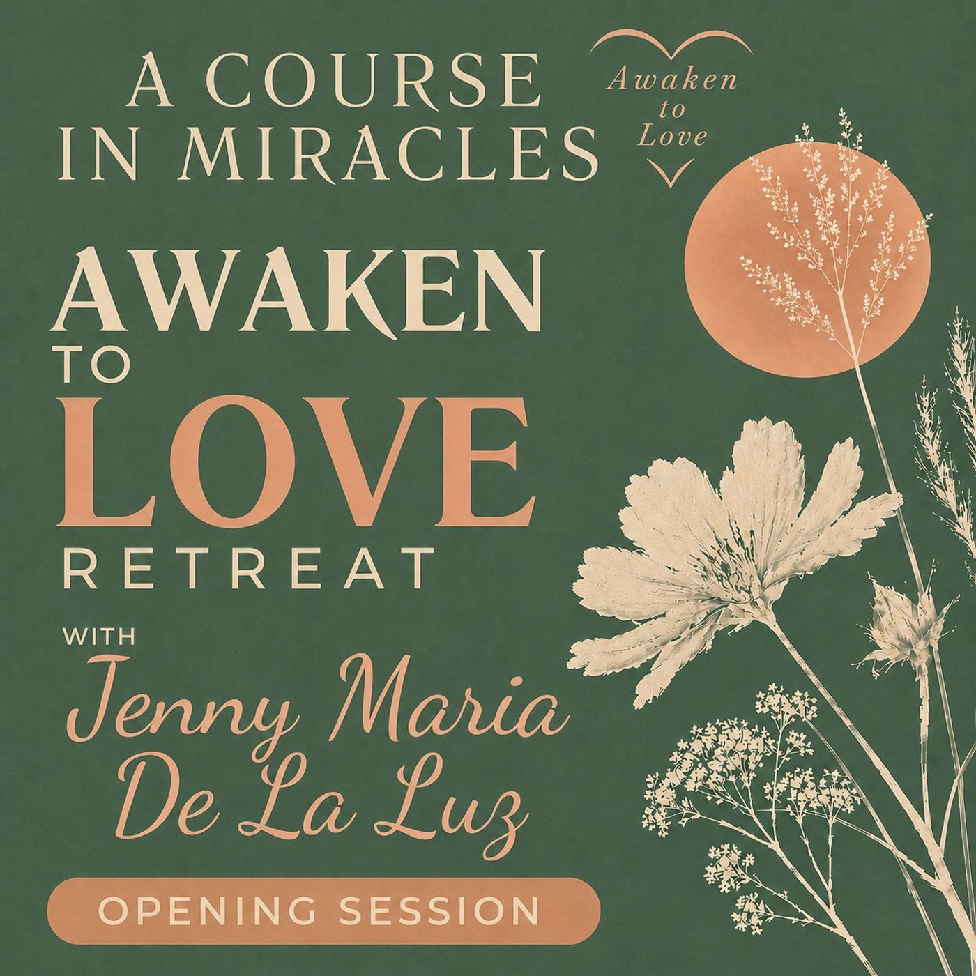 Awaken To Love Retreat, Opening Session, with Jenny Maria De La Luz, A Course in Miracles (ACIM) episode artwork