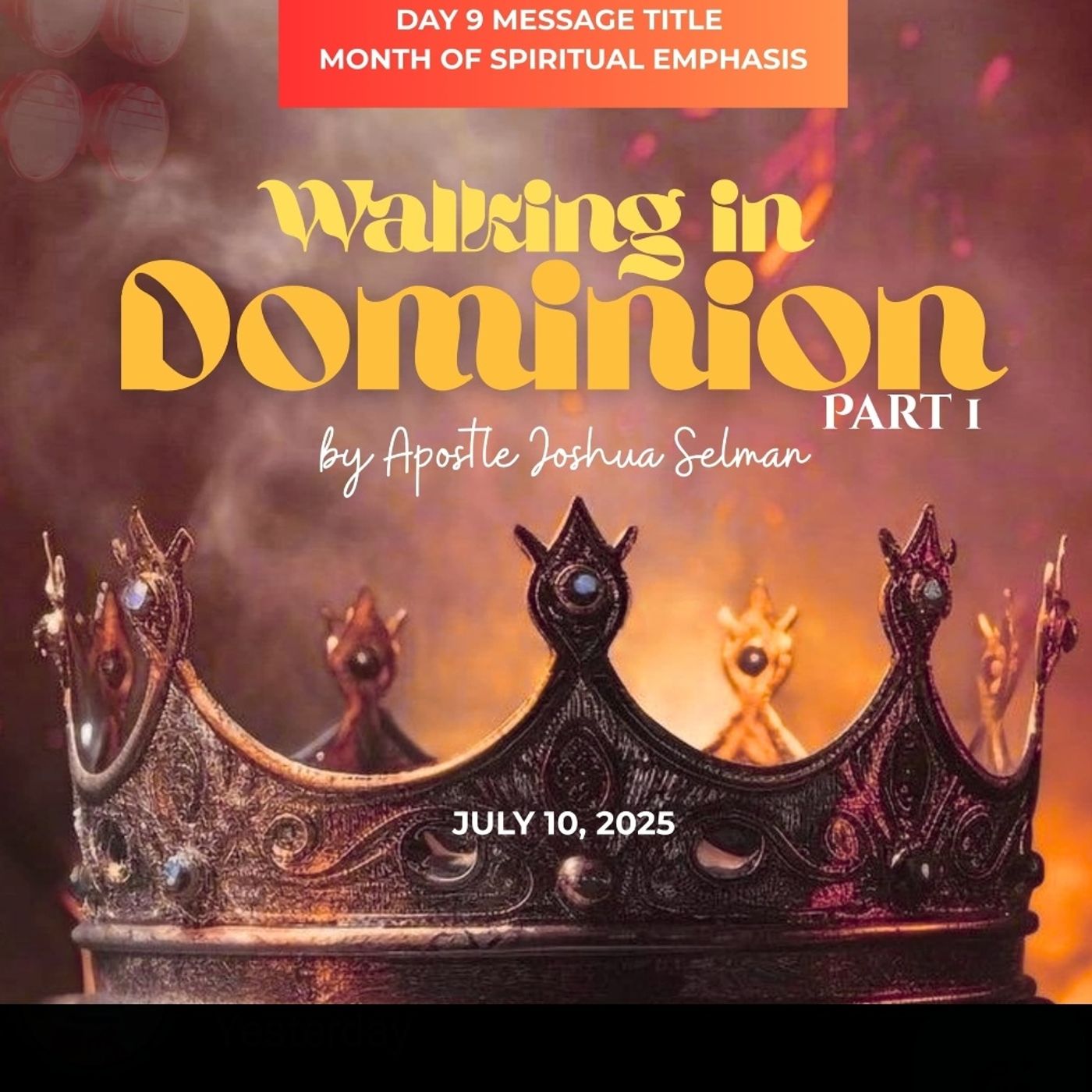 WALKING IN DOMINION ( GEN. 1 : 26 )PART 1. WITH APOSTLE JOSHUA SELMAN