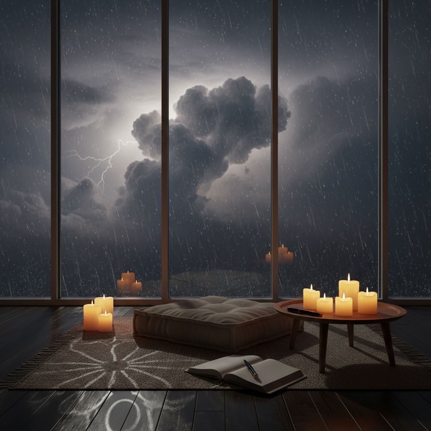 Night storm sounds help you unwind with meditation and affirmations episode artwork