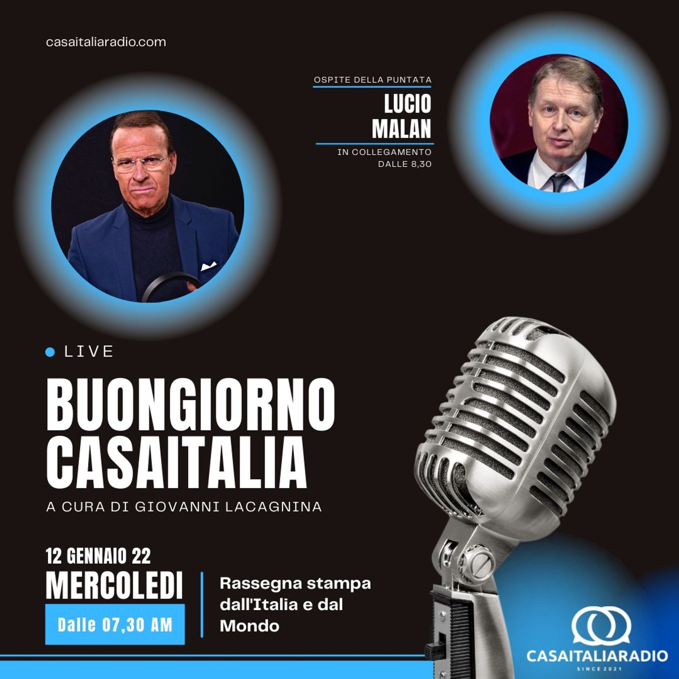 Quirinale , Centrodestra unito per la scelta del candidato - Intervista con il Senatore Lucio Malan - BUONGIORNO CASA ITALIA  (12.01.2022) episode artwork
