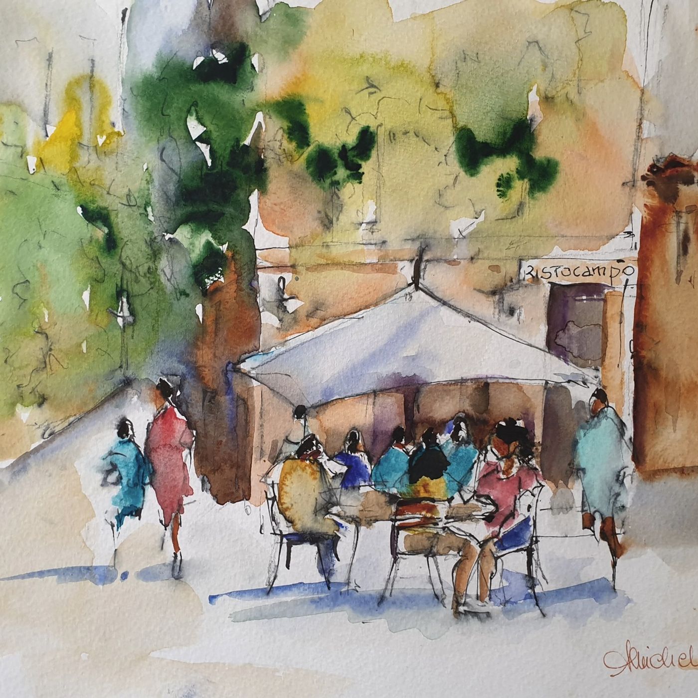 Gianluca Braschi: Nel cortiletto della trattoria