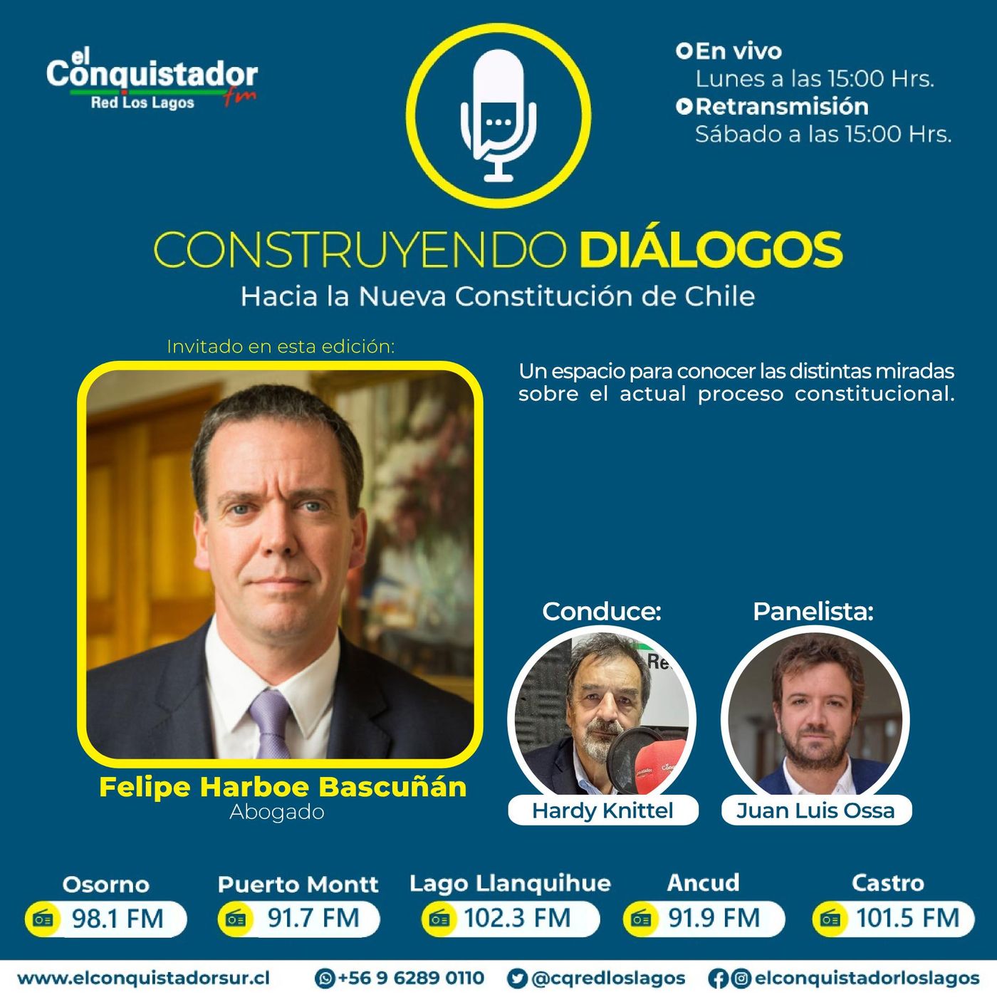 Capítulo 14. Hardy Knittel y Juan Luis Ossa, conversaron sobre el proyecto constitucional con Felipe Harboe.