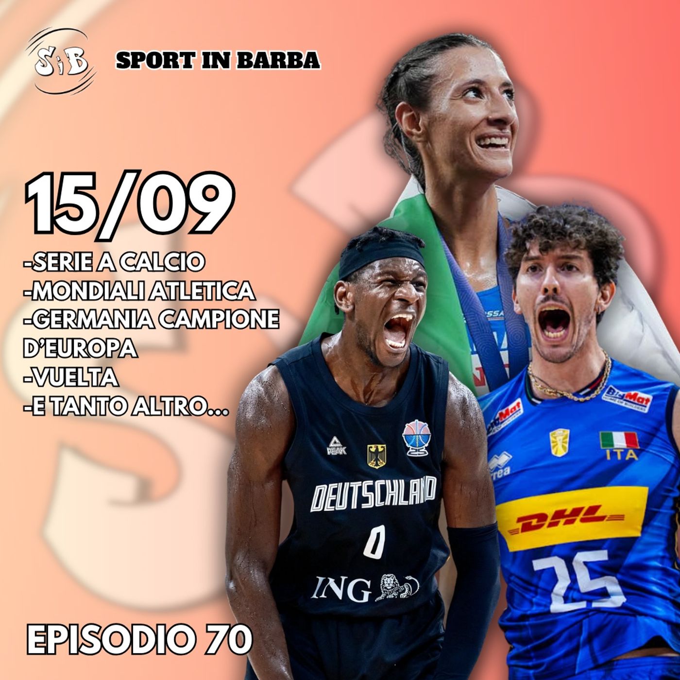 Episodio 70 - Serie A CALCIO; Mondiali di ATLETICA; GERMANIA sul tetto d'Europa; VUELTA e tanto altro...