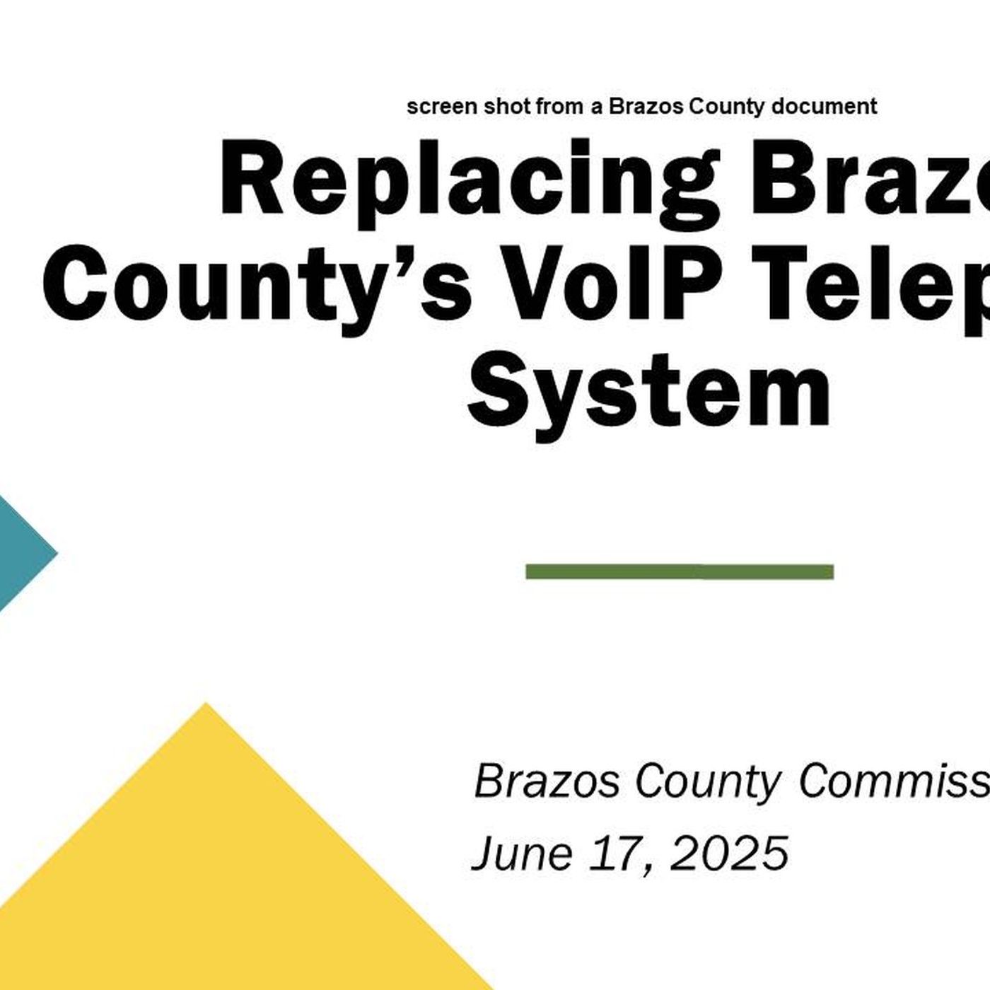 Preview of a fourth attempt to replace Brazos County's 14 year old phone system episode artwork