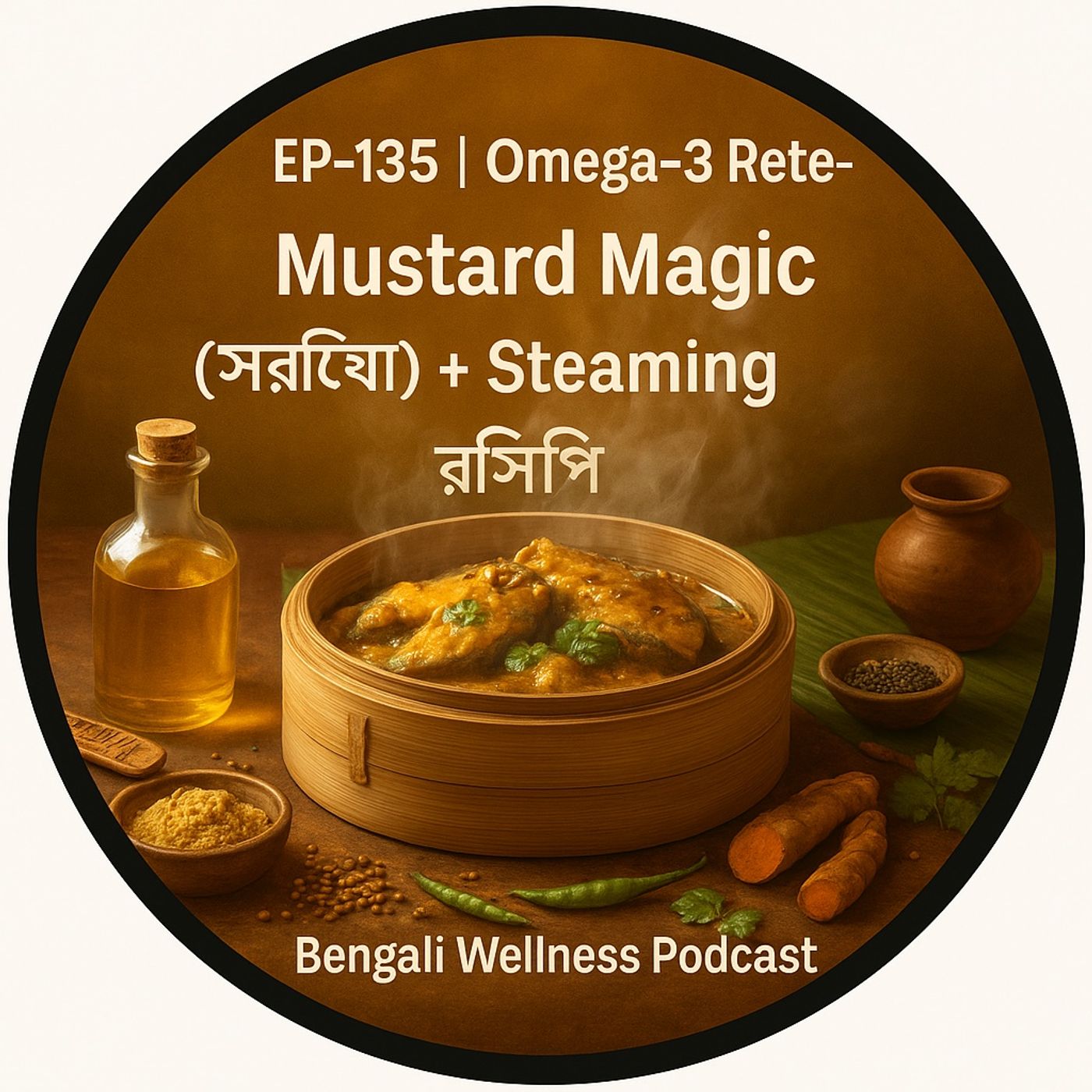 🎙 EP-135 | Omega-3 Retention 🧠: Mustard Magic (সরিষা) + Steaming রেসিপি 🍲 | Bengali Wellness Podcast episode artwork