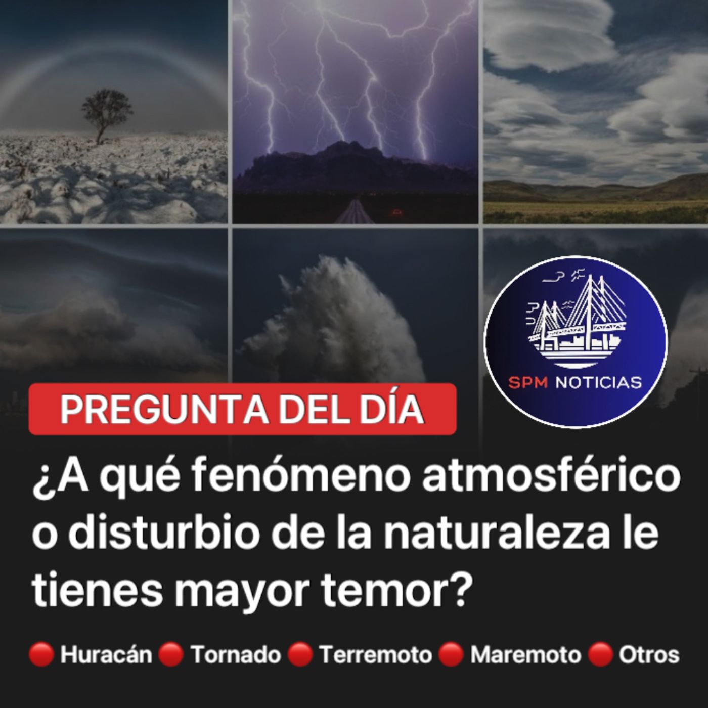 ¿A qué fenómeno atmosférico o disturbio de la naturaleza le tienes mayor temor?