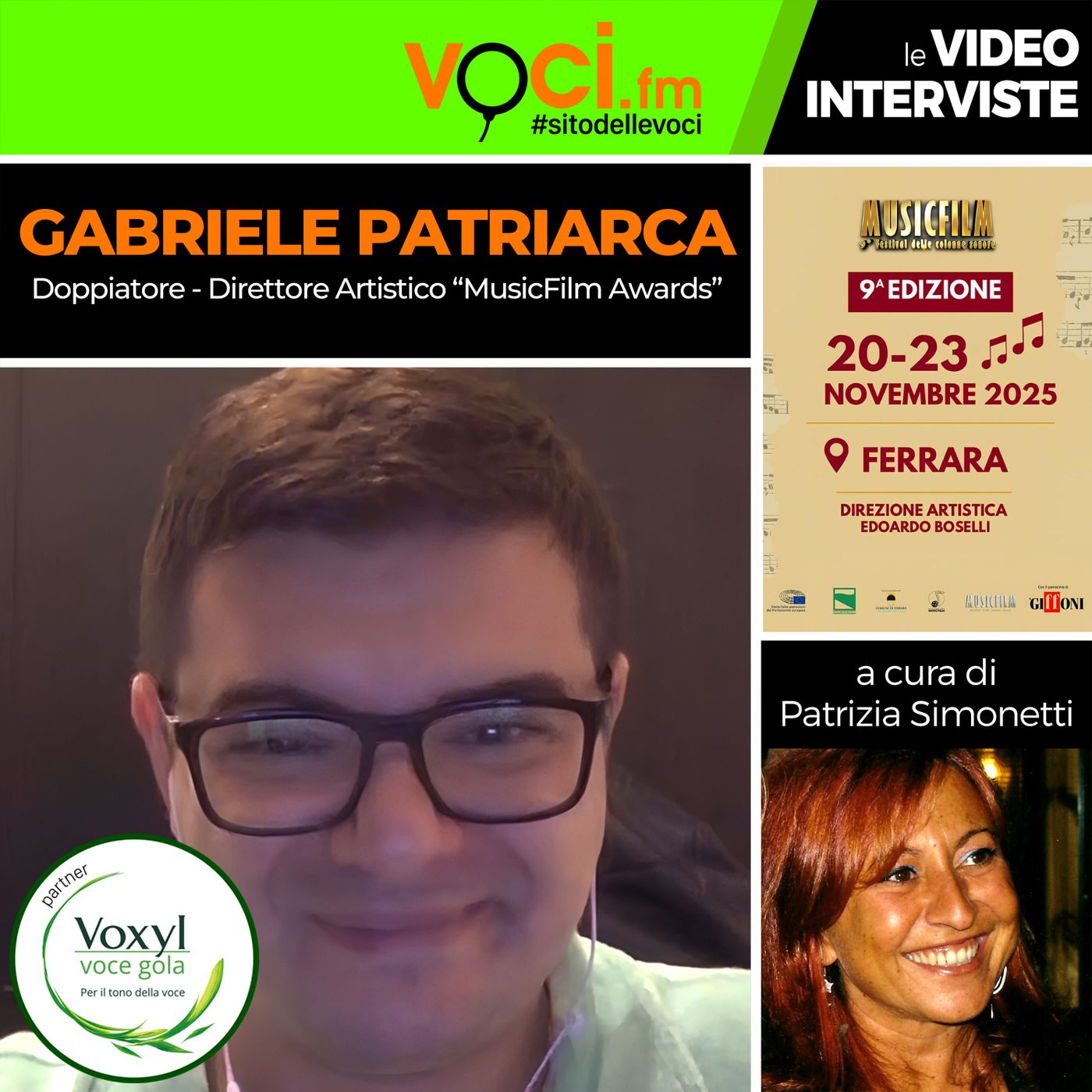 GABRIELE PATRIARCA su VOCI.fm (Anteprima MUSICFILM AWARDS 2025) - clicca play e ascolta l'intervista