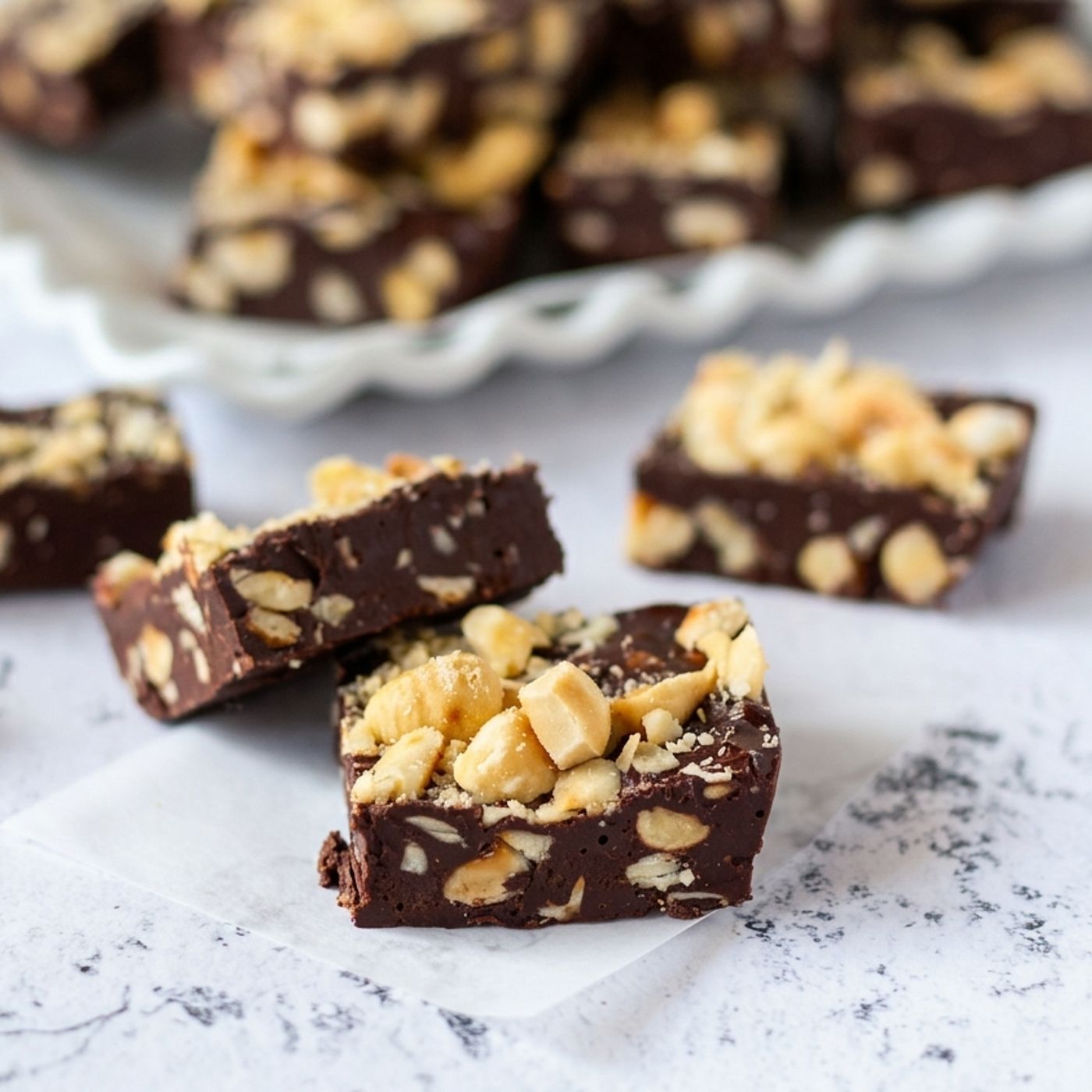 Quadrotti al cioccolato e Nutella