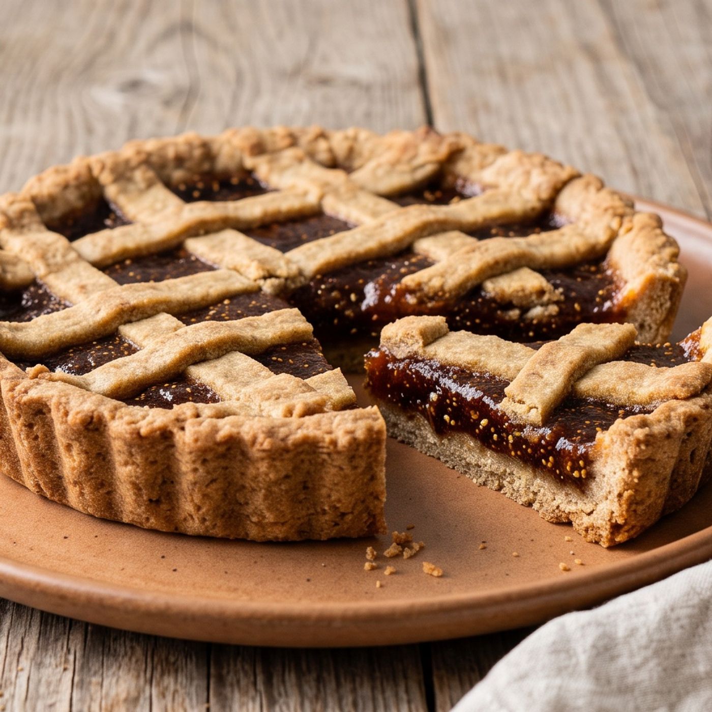 Crostata con confettura di fichi: il segreto della nonna per una pasta frolla friabile e perfetta!