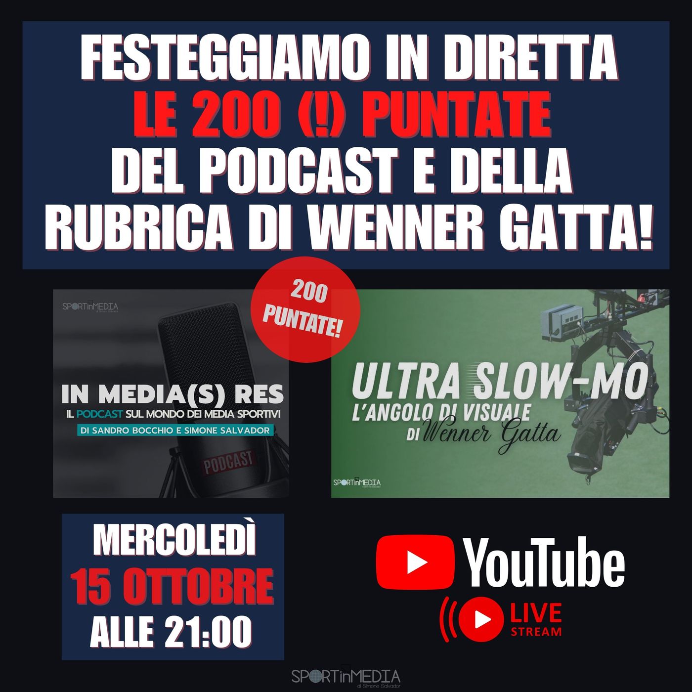 S6E200 | Puntata in diretta-video con Wenner Gatta (200 anche lui) e gli interventi degli ascoltatori | Mondiali, Media, luoghi comuni, ecc. episode artwork