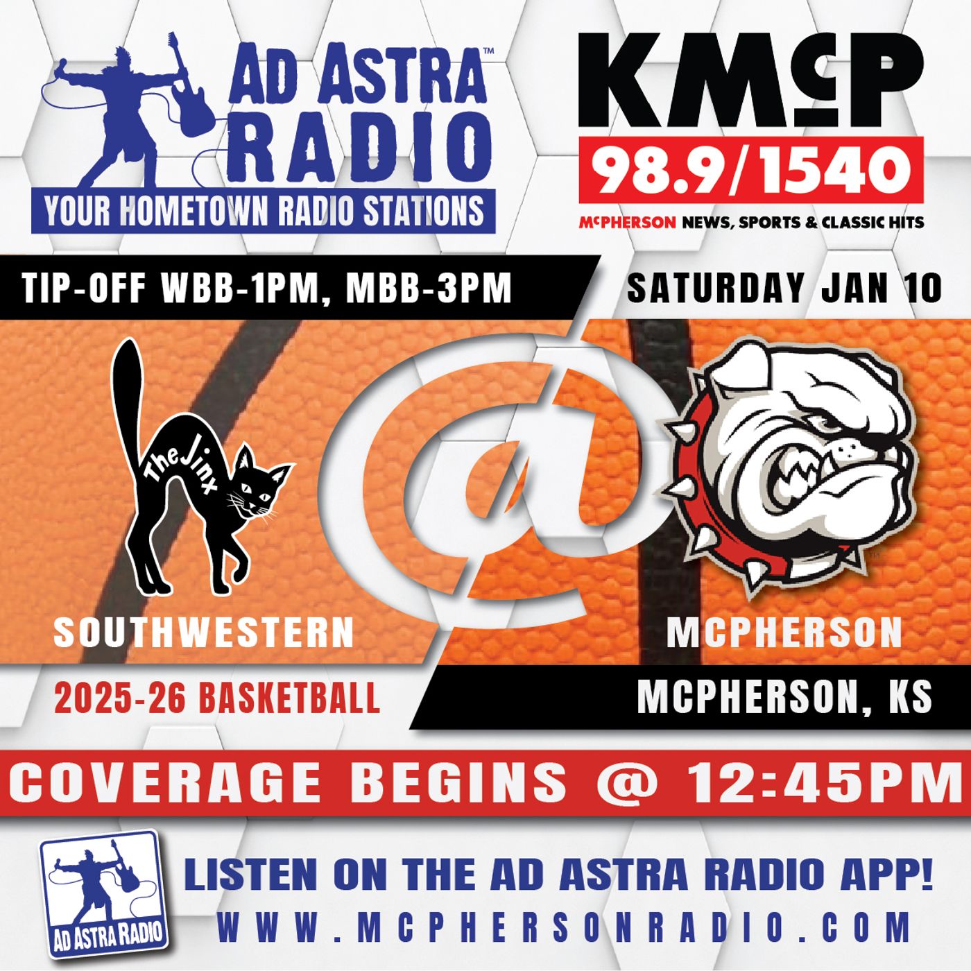 Southwestern Moundbuilders at McPherson Bulldogs College Basketball (January 10, 2026) episode artwork