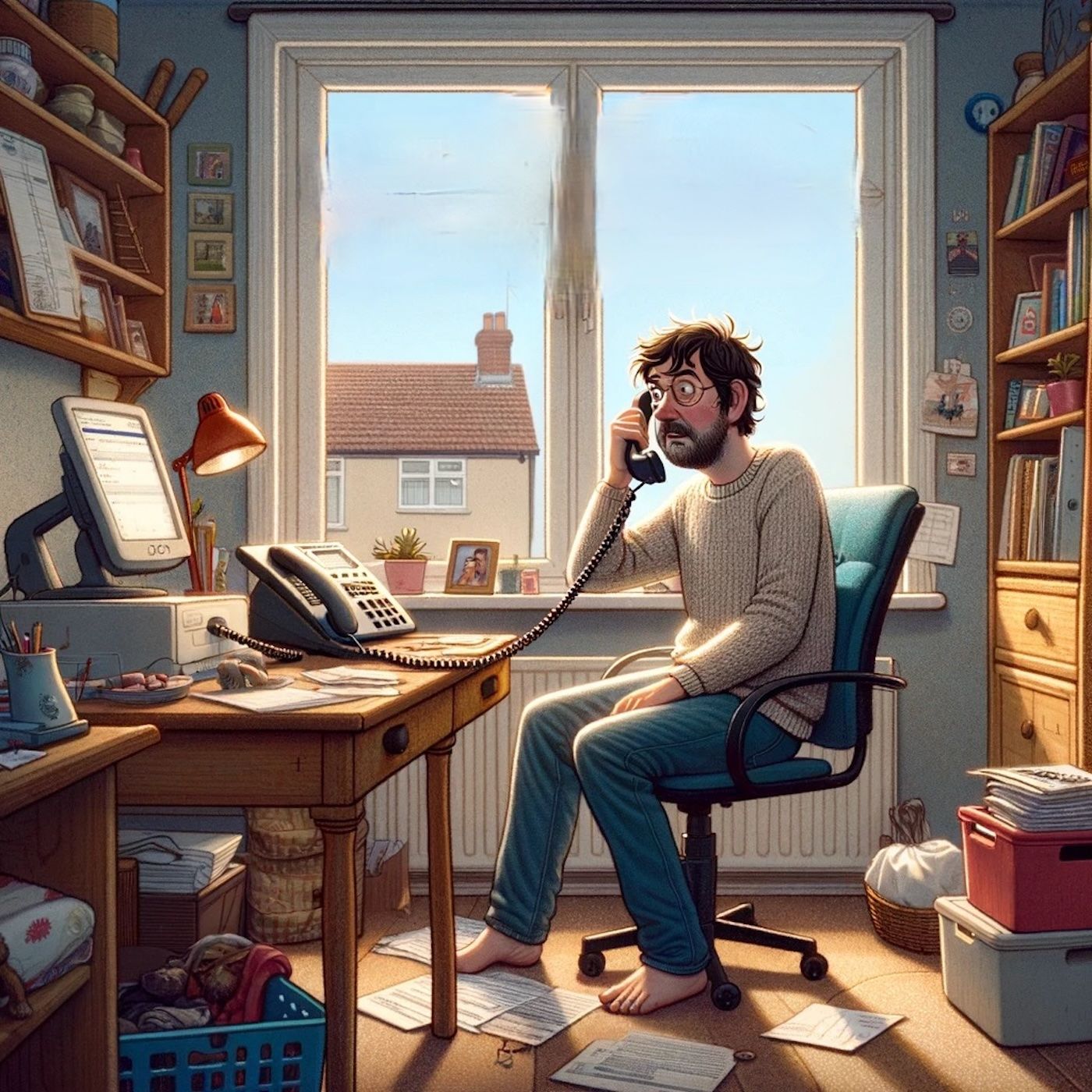 “I rang up British Telecom and said- ‘I want to report a nuisance caller.’ He said- ‘Not you again.’” episode artwork