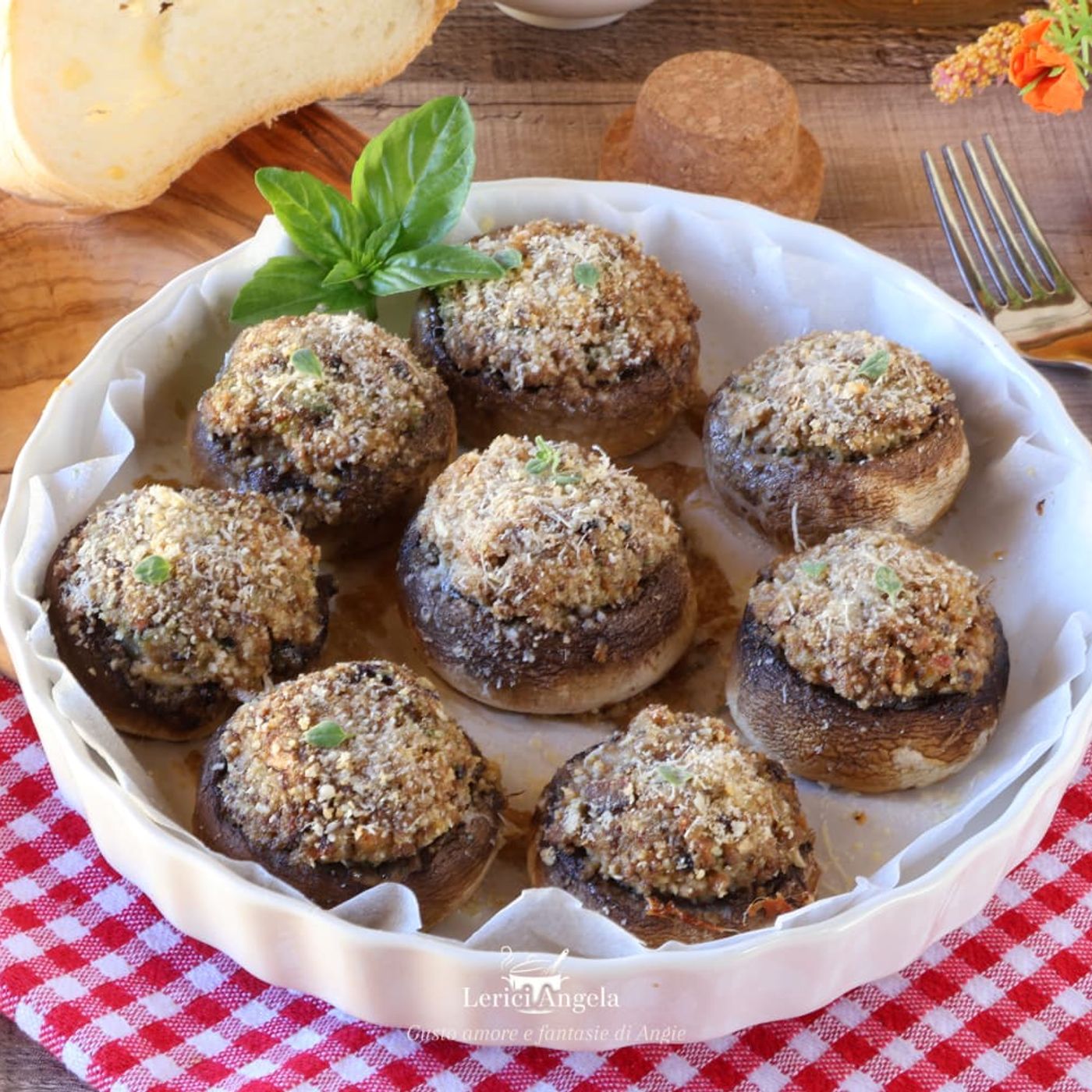 Funghi Ripieni Grattinati