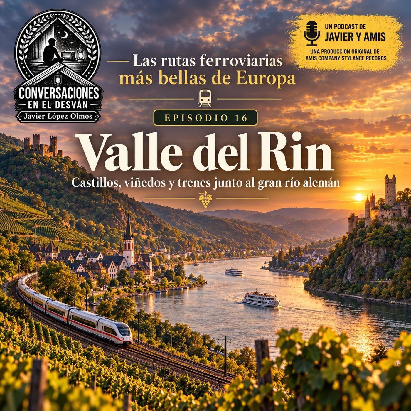 Las rutas ferroviarias más bellas de Europa - Episodio 16 - Valle del Rin — Castillos, viñedos y trenes junto al gran río alemán episode artwork