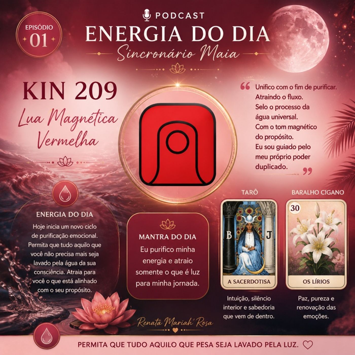 Kin 209  Lua Magnética Vermelha  Tom Magnético • Selo Lua episode artwork